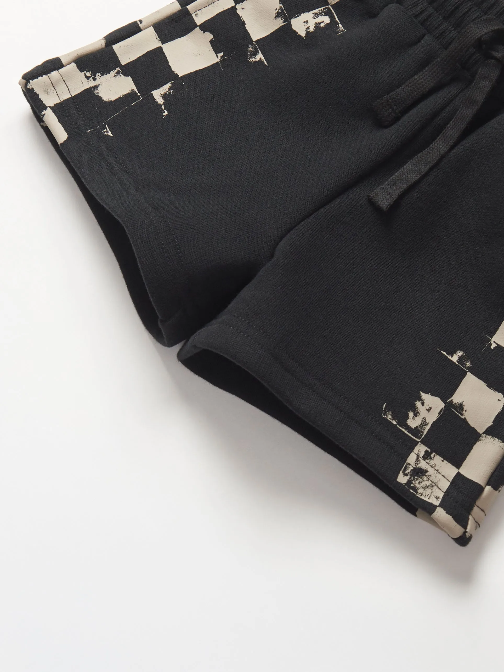 Check Stripe Sweatshort - Black,Kids