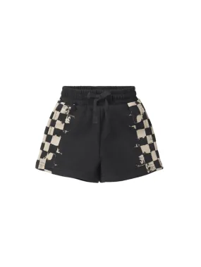 Check Stripe Sweatshort - Black,Kids