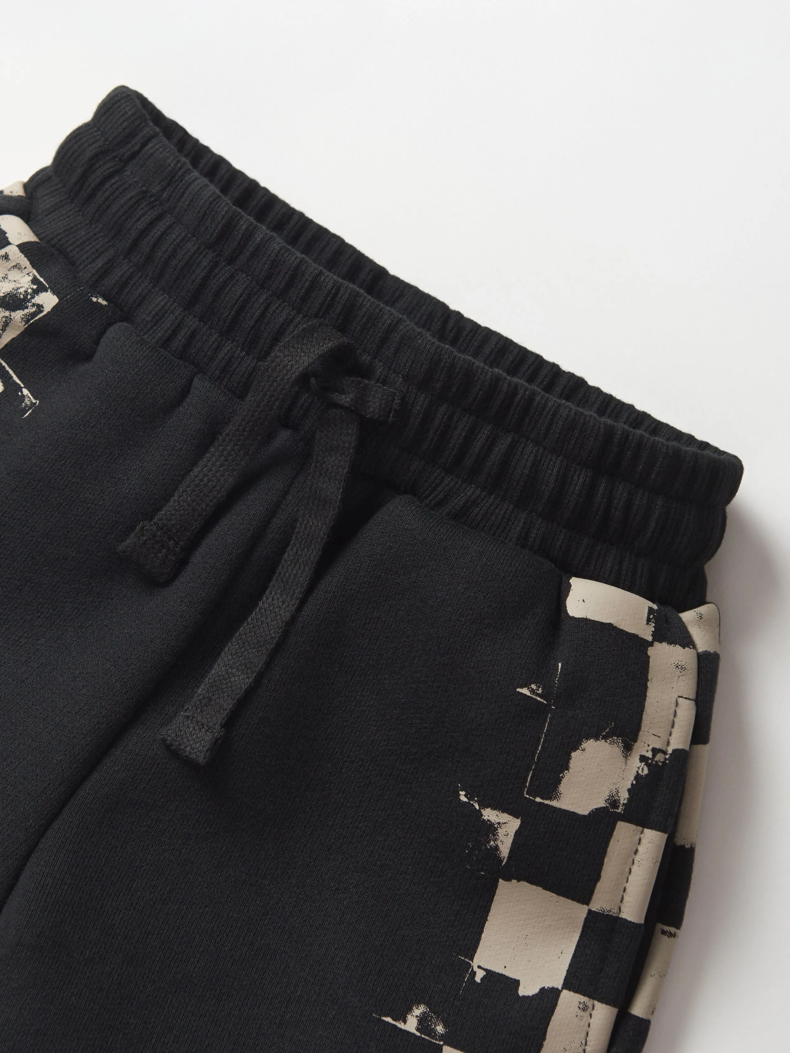 Check Stripe Sweatshort - Black,Kids
