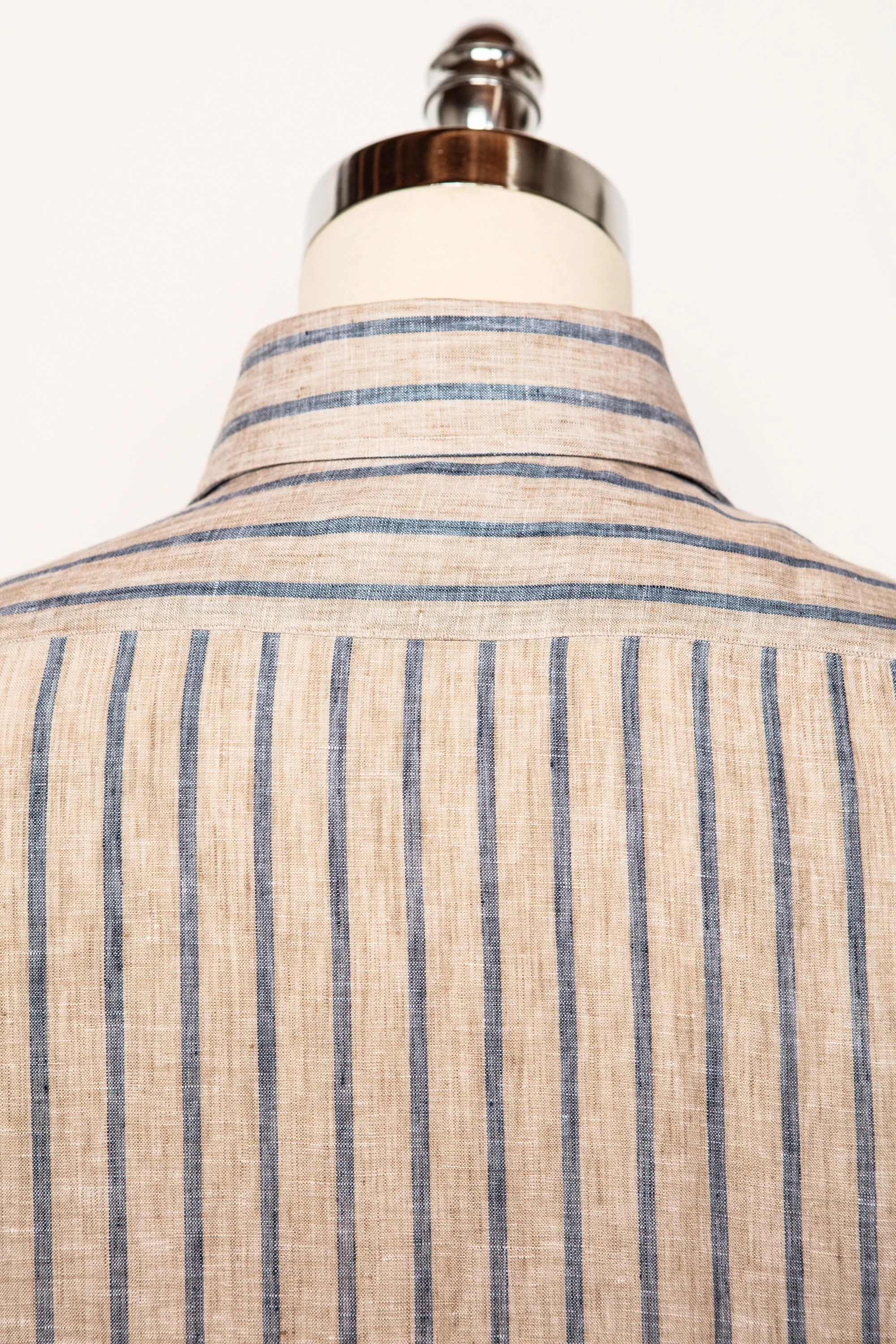 Classic Shirt in Tan With Blue Awning Stripe,Men
