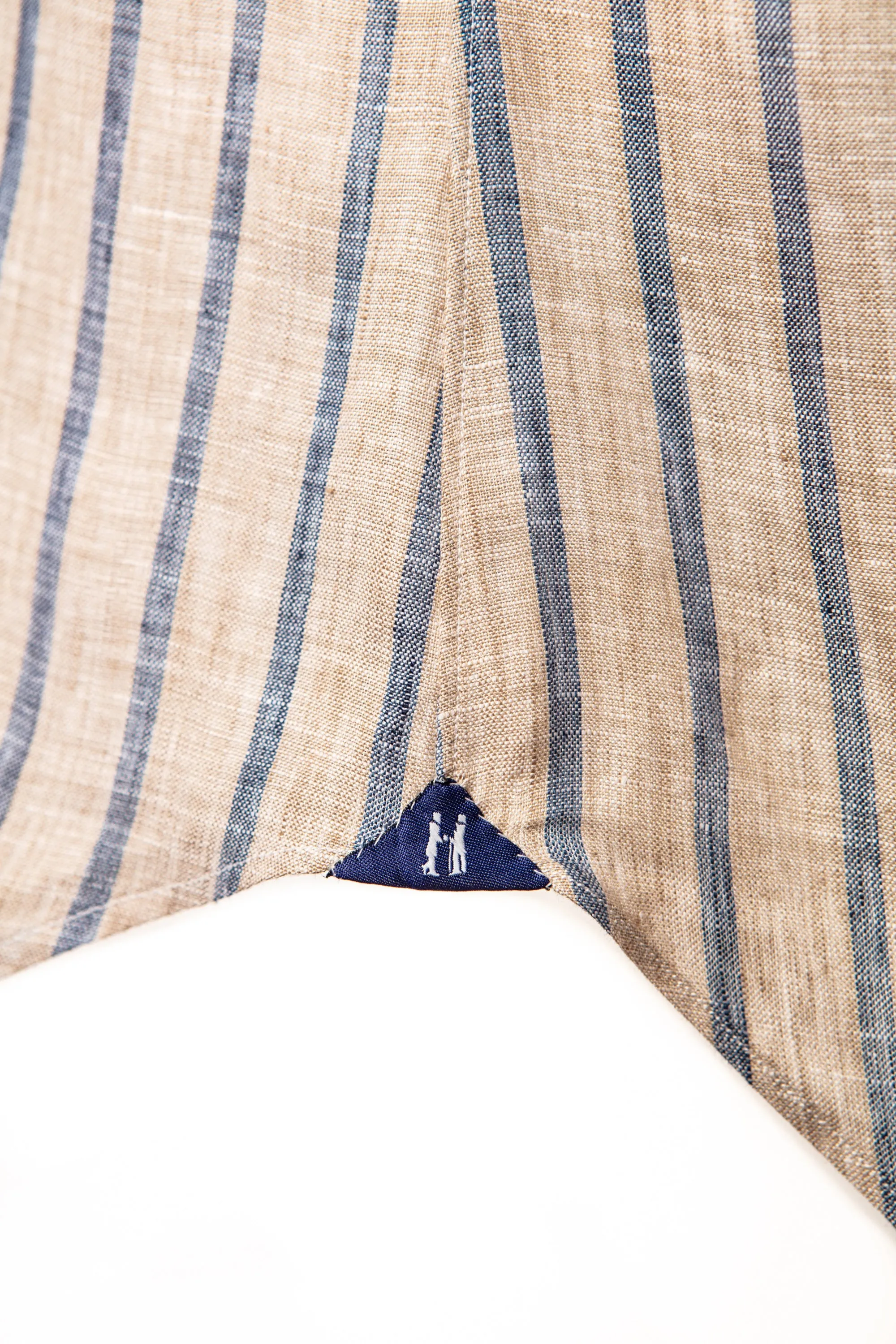 Classic Shirt in Tan With Blue Awning Stripe,Men