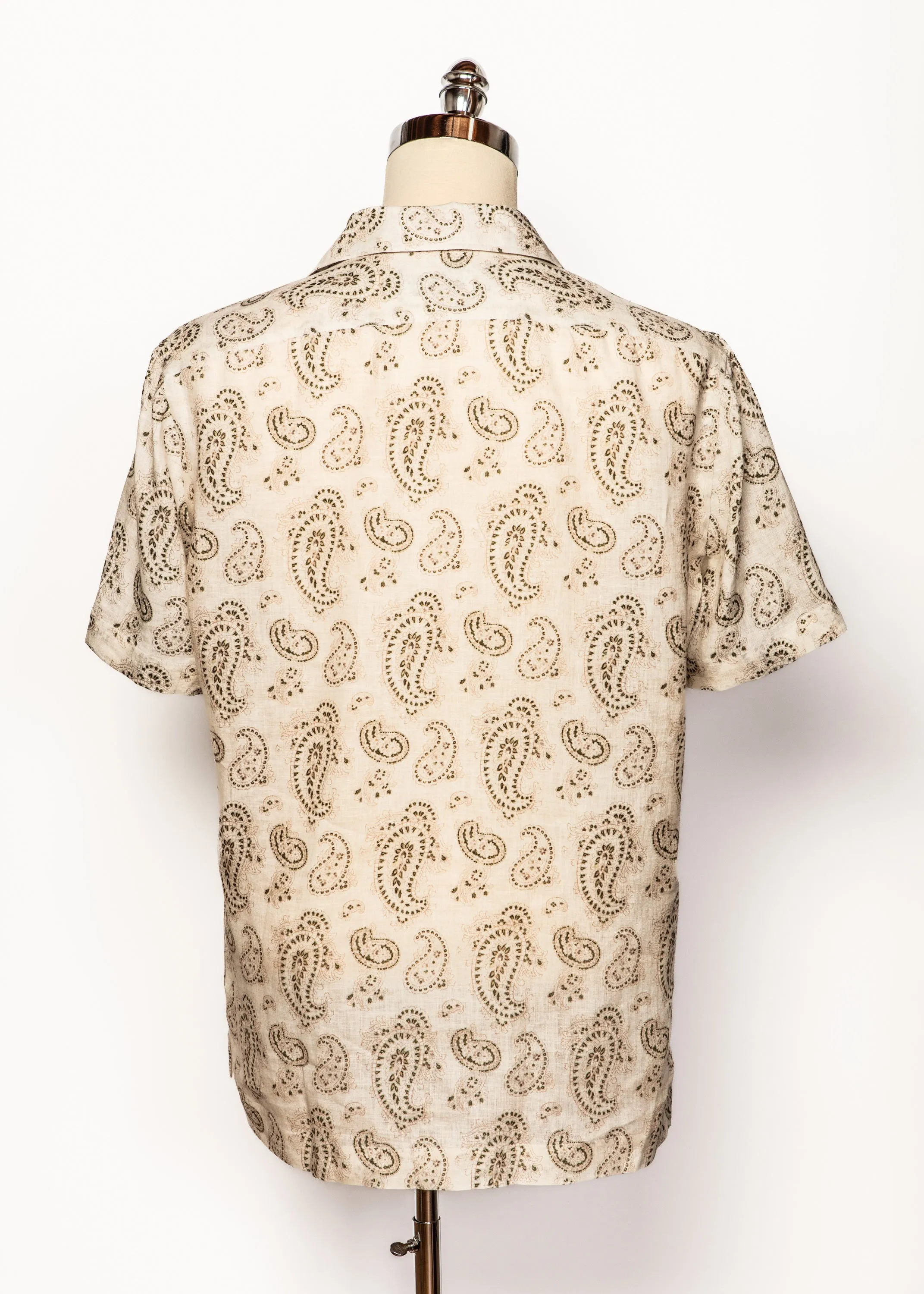 Connery Kemp Collar Shirt in Sage Paisley,Men