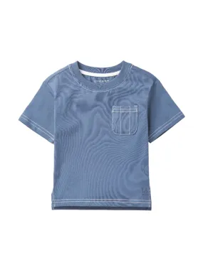 Contrast Thread Tee - Blue,Kids