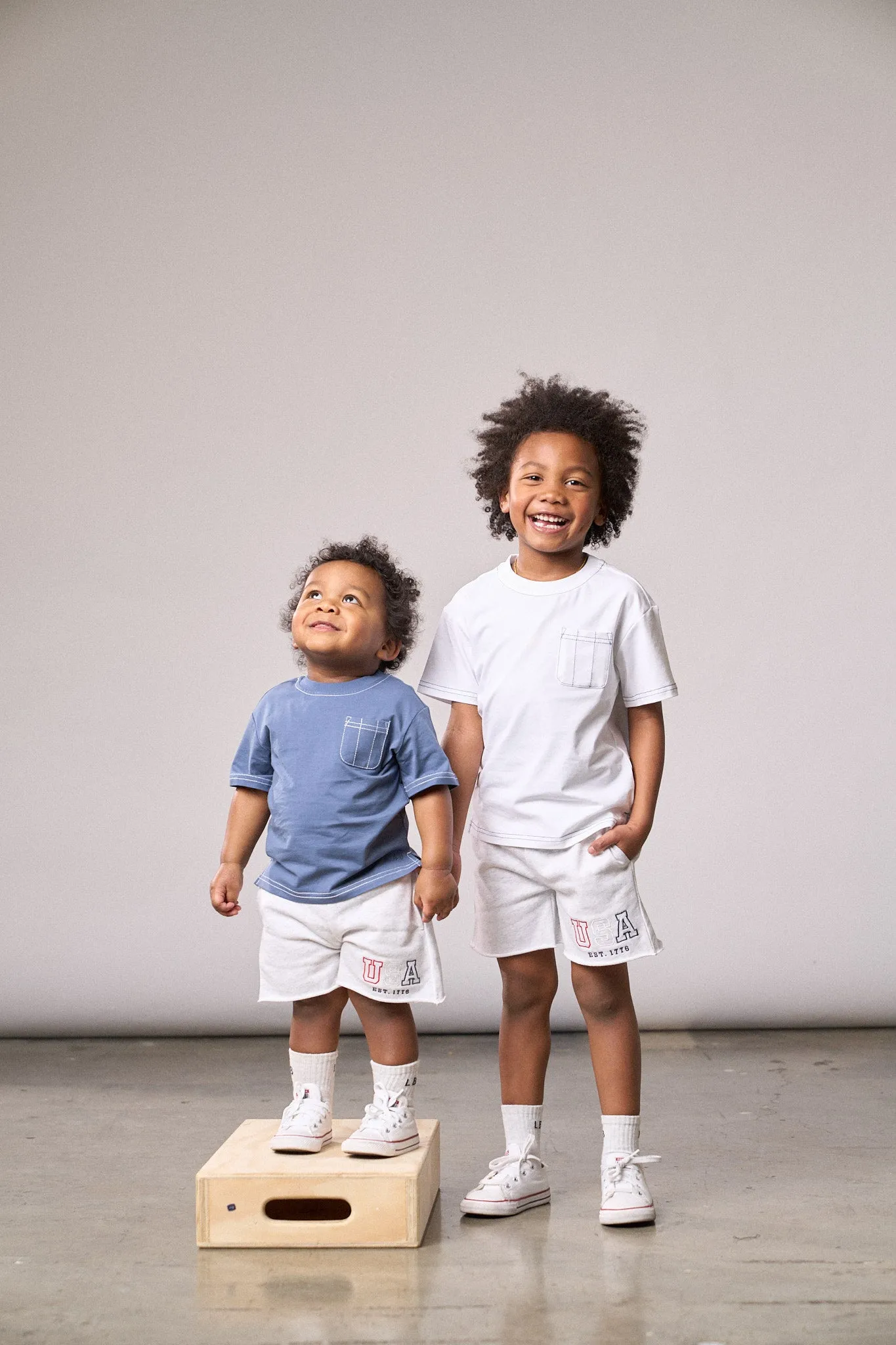 Contrast Thread Tee - White,Kids