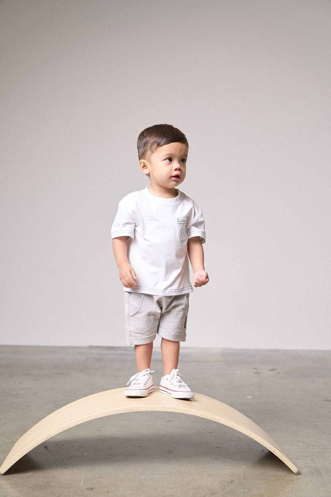 Contrast Thread Tee - White,Kids