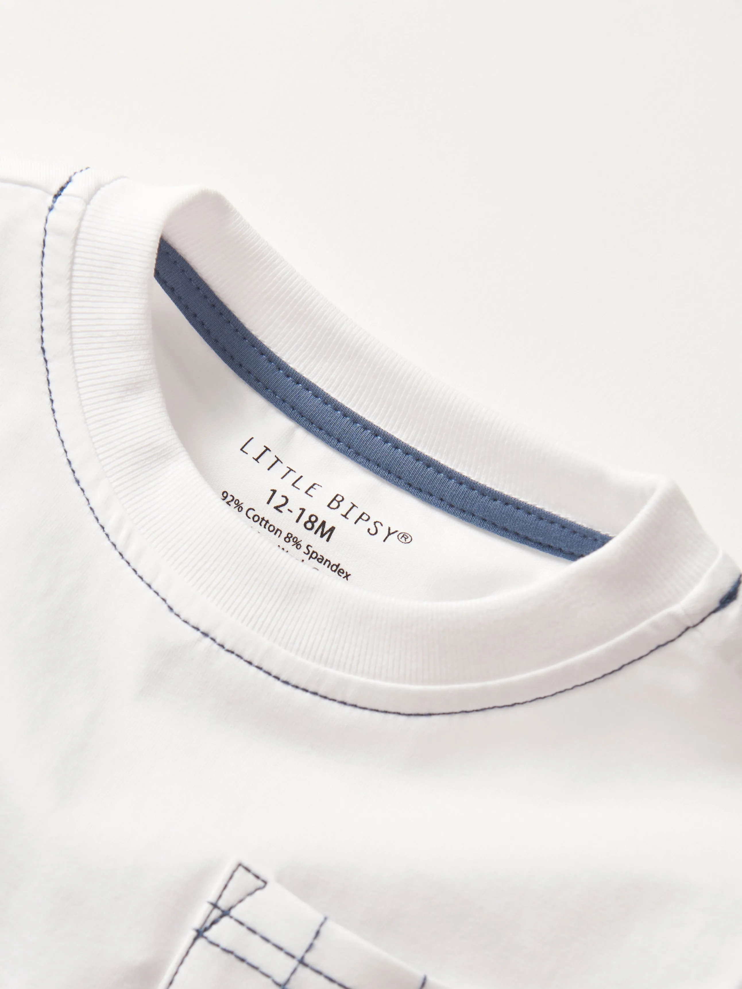 Contrast Thread Tee - White,Kids