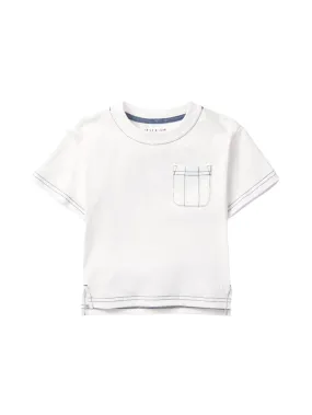 Contrast Thread Tee - White,Kids