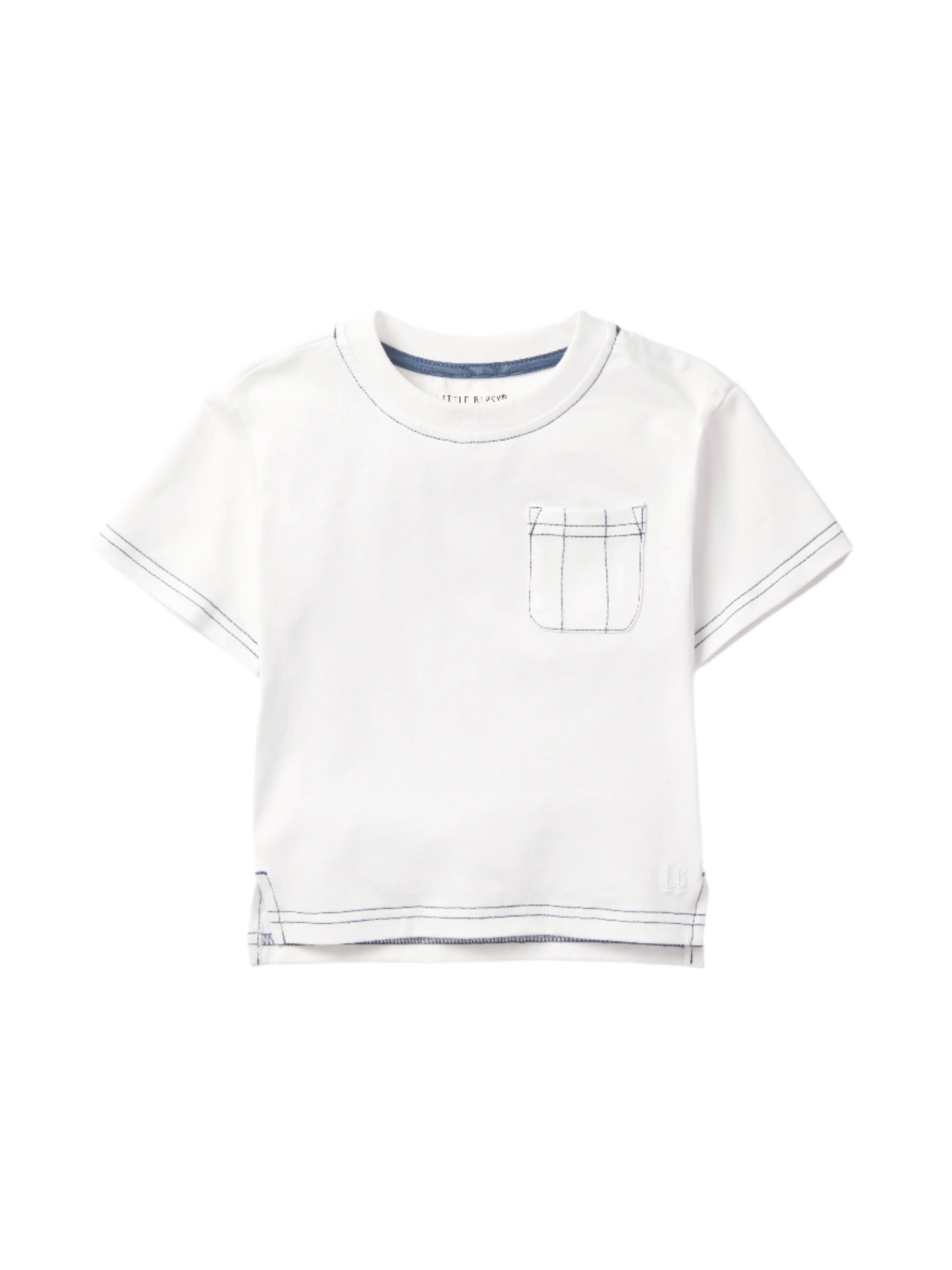 Contrast Thread Tee - White,Kids