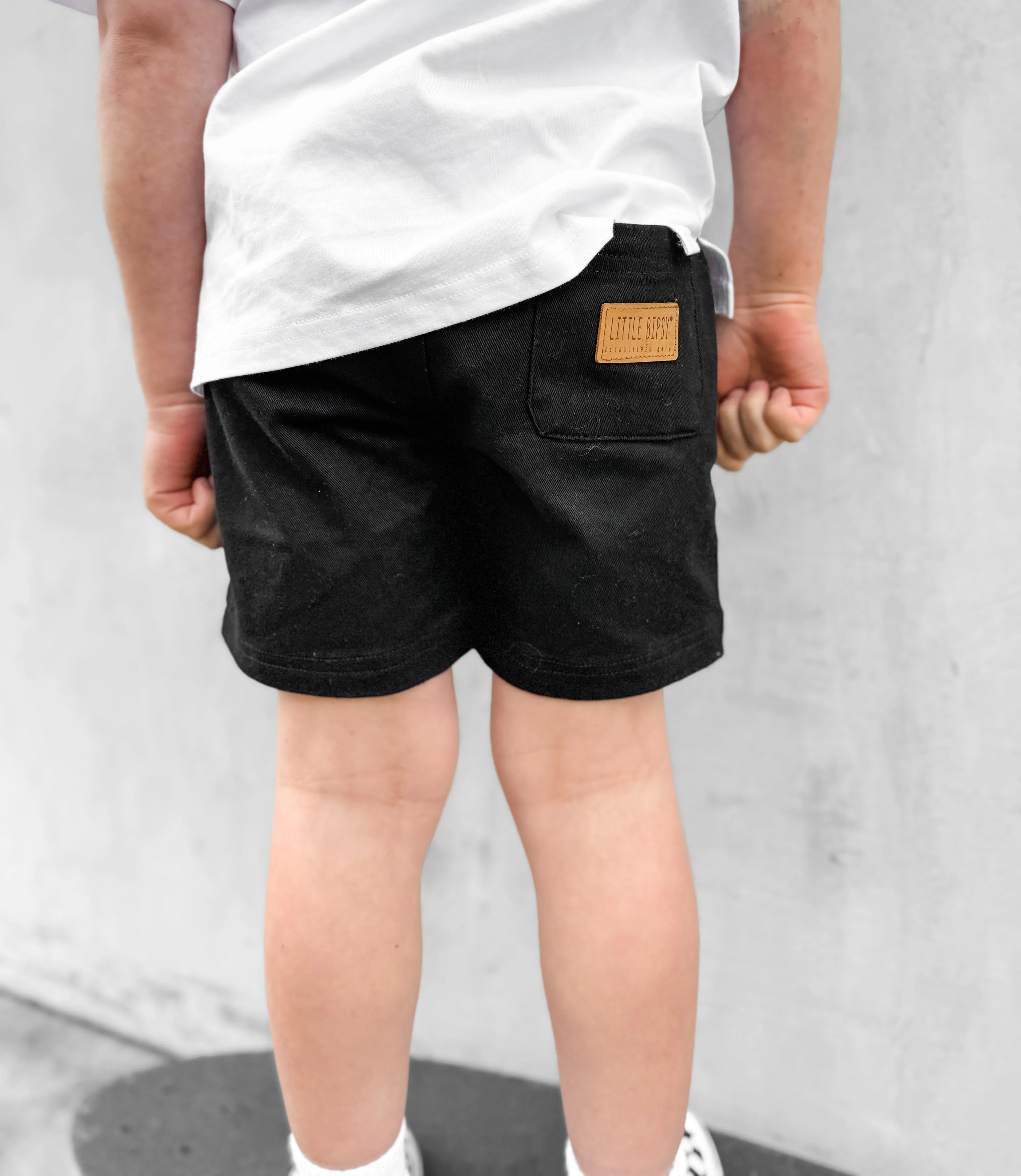 Cotton Twill Short - Black,Kids