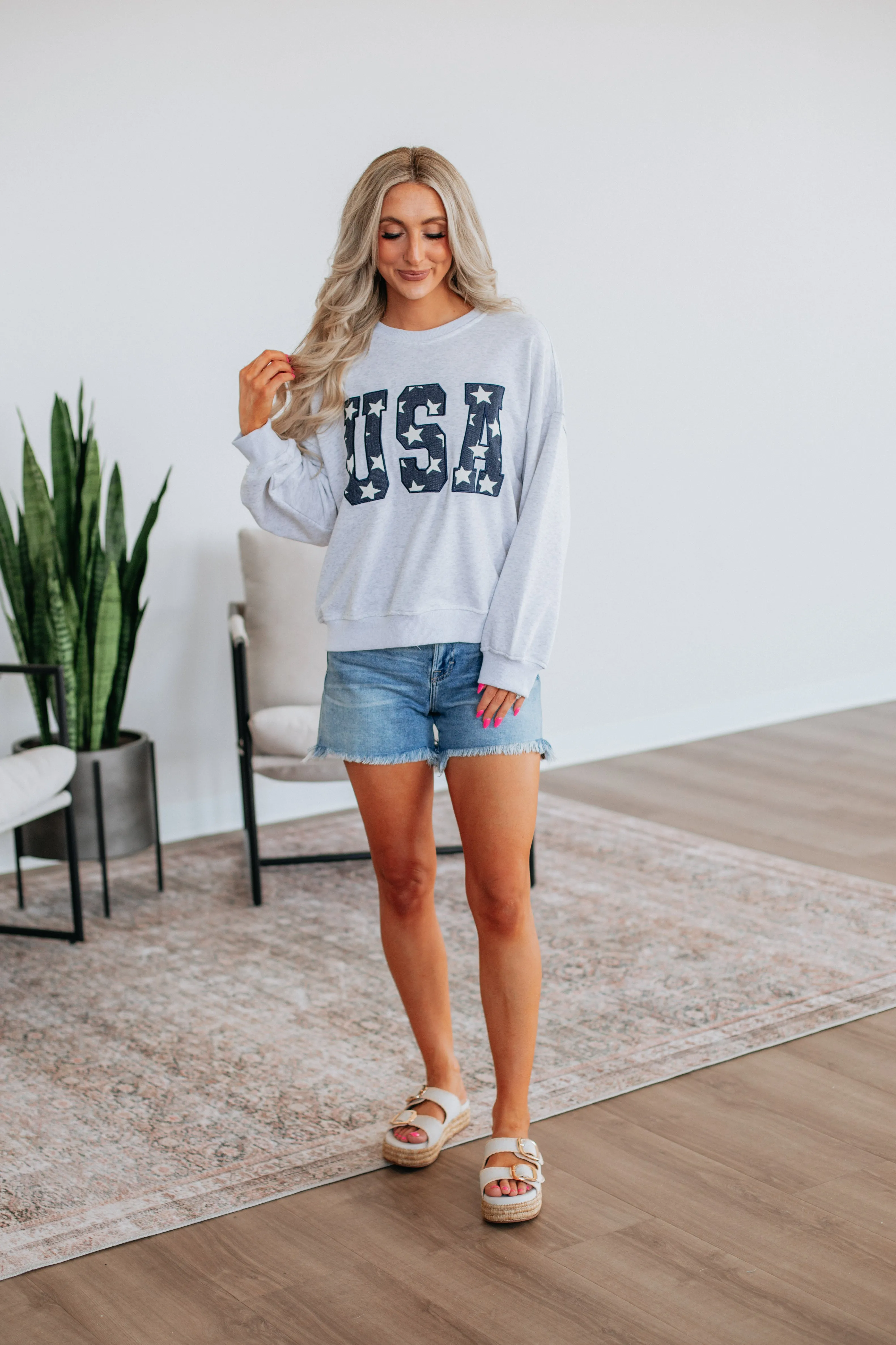 Cozy in the USA Sweatshirt,Women Sweater