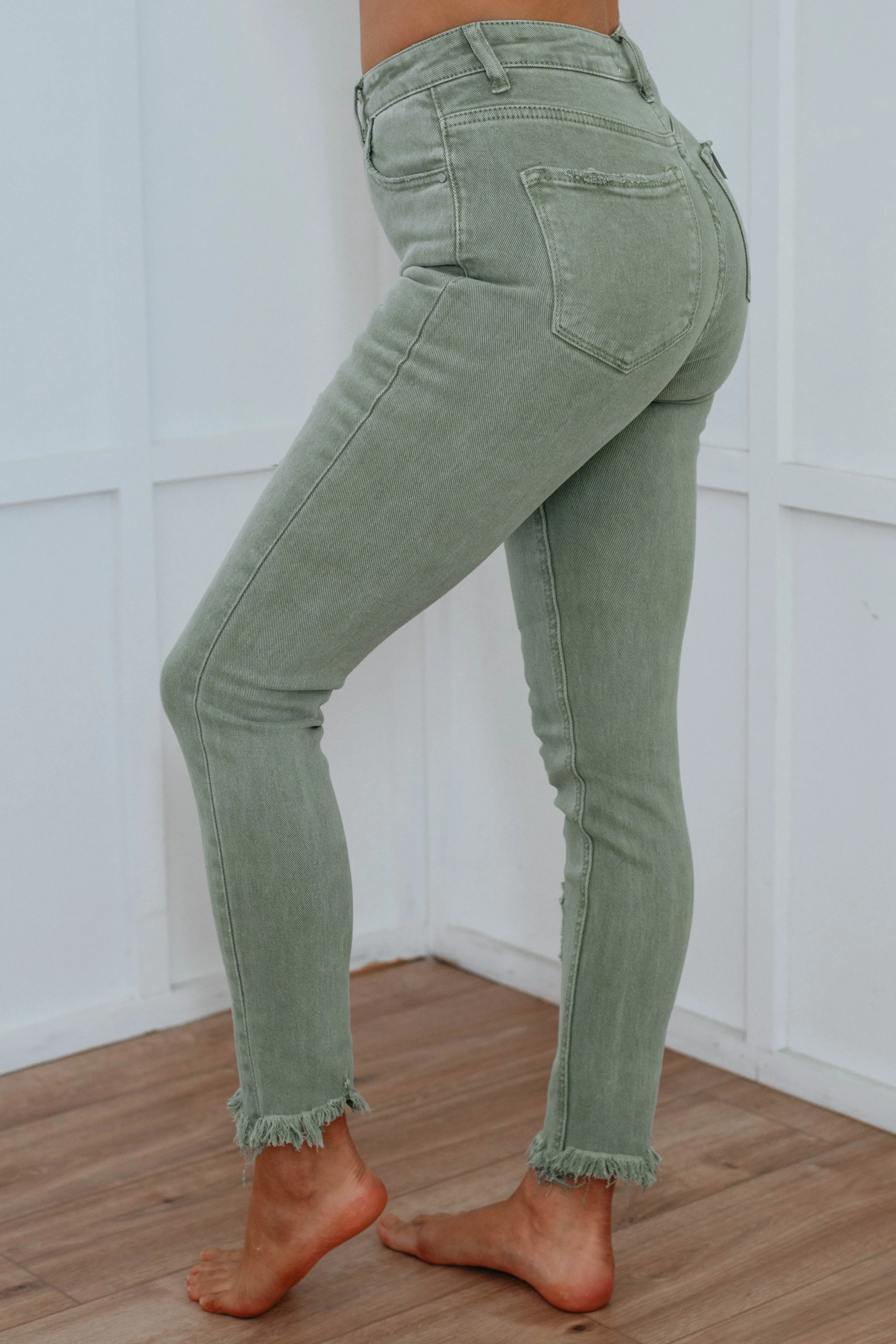 Daisie Risen Jeans - Olive,Jeans Women