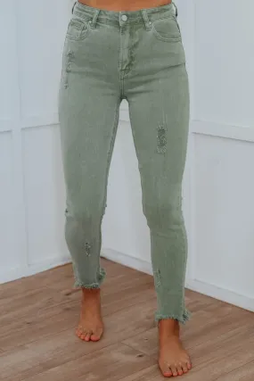 Daisie Risen Jeans - Olive,Jeans Women
