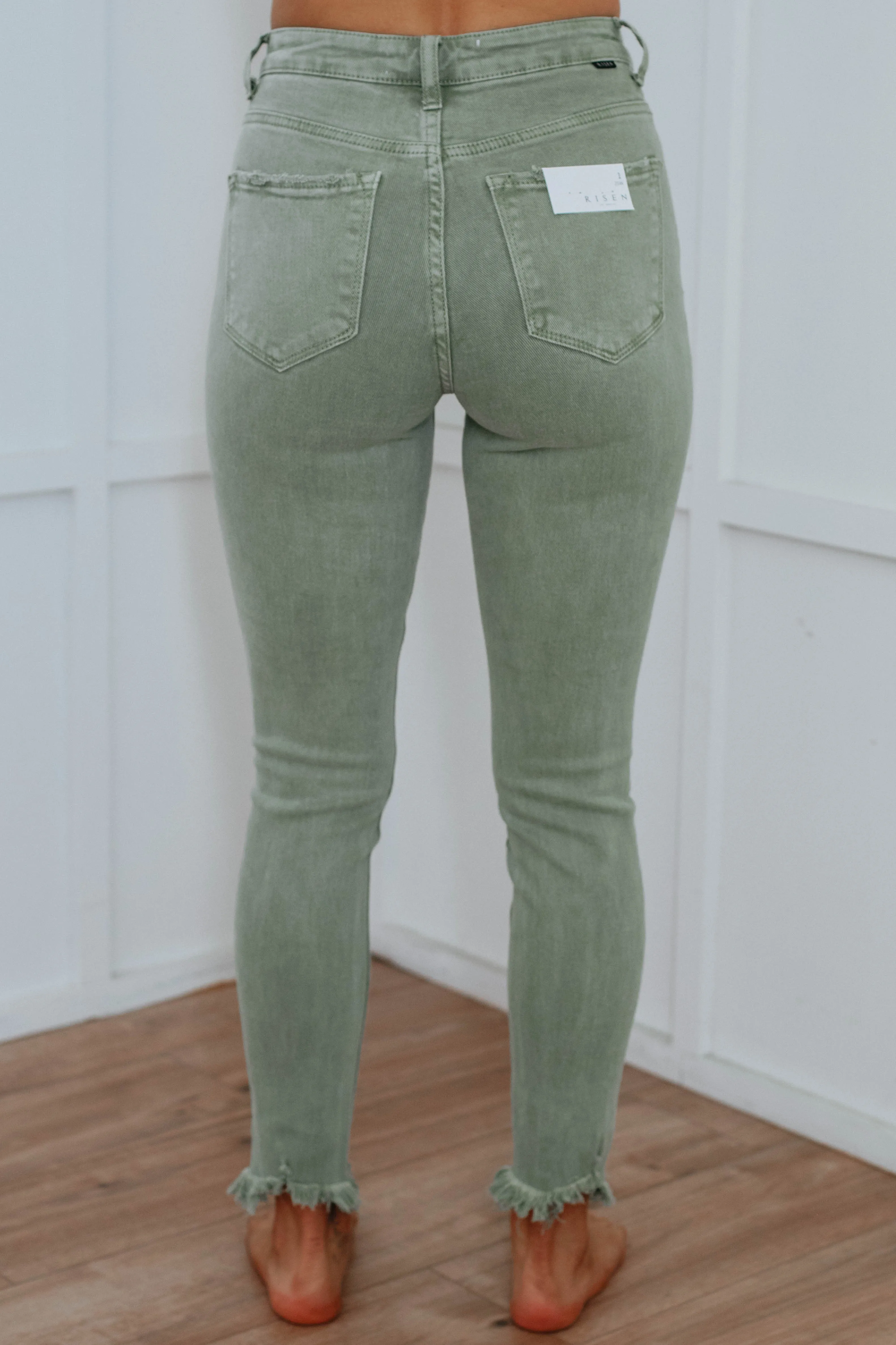 Daisie Risen Jeans - Olive,Jeans Women