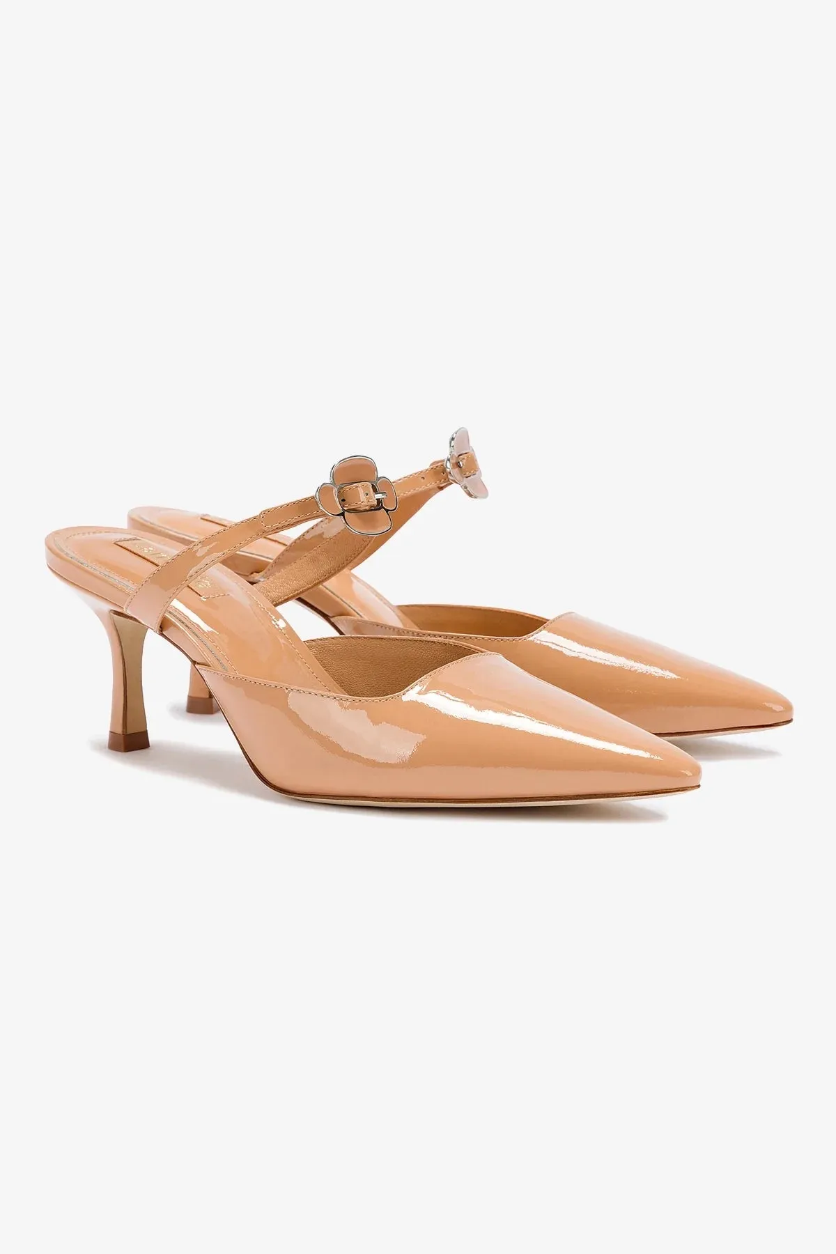 Daisy Pump In Tan Patent Leather,Women Heel