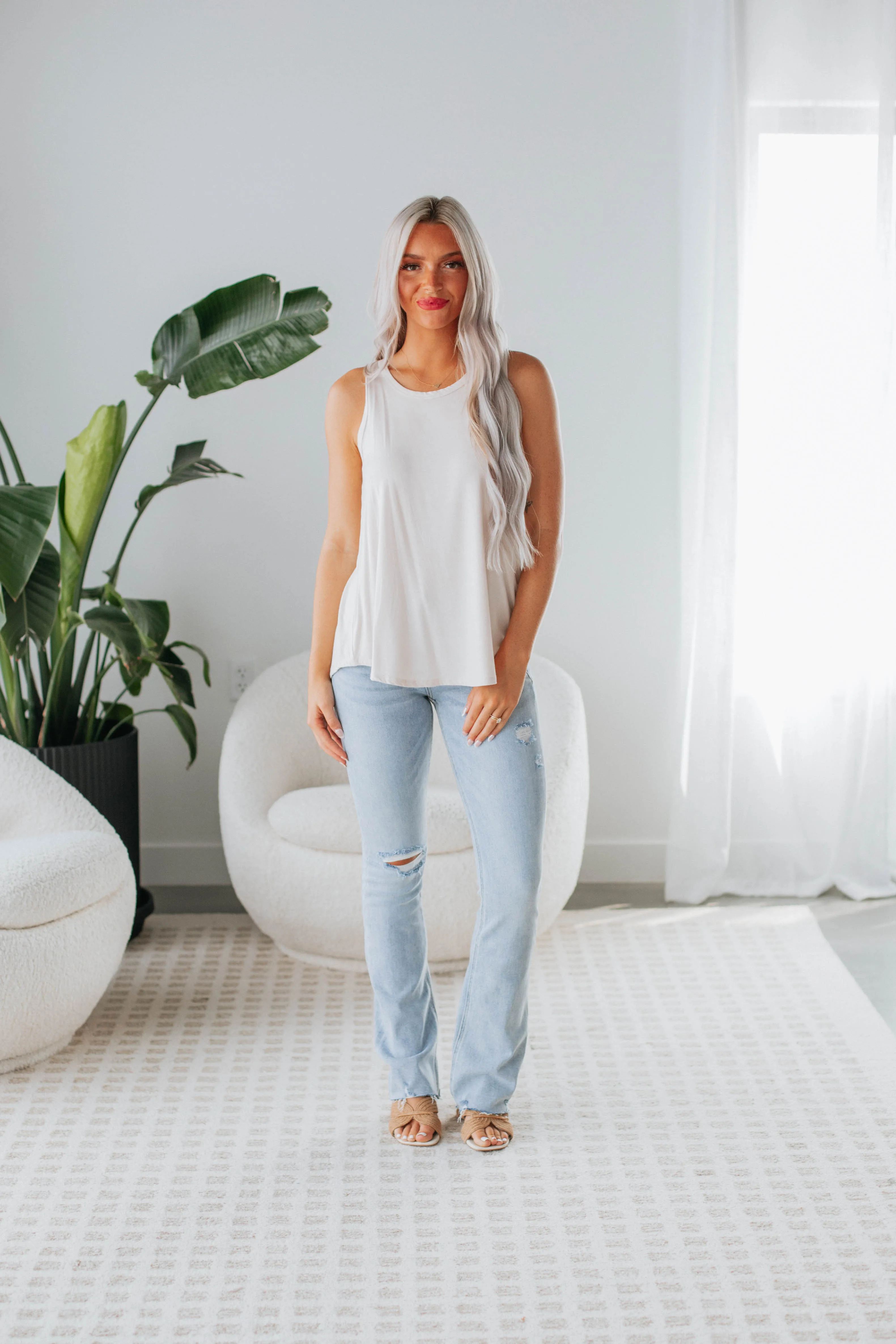 Dava Basic Tank - Natural,Women Tank