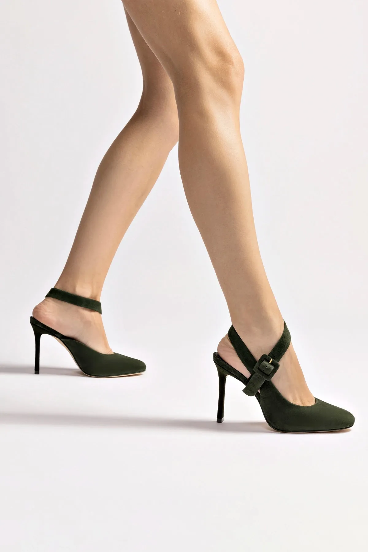 Deena By Larroud?? Pump In Deep Olivine Suede,Women Heel