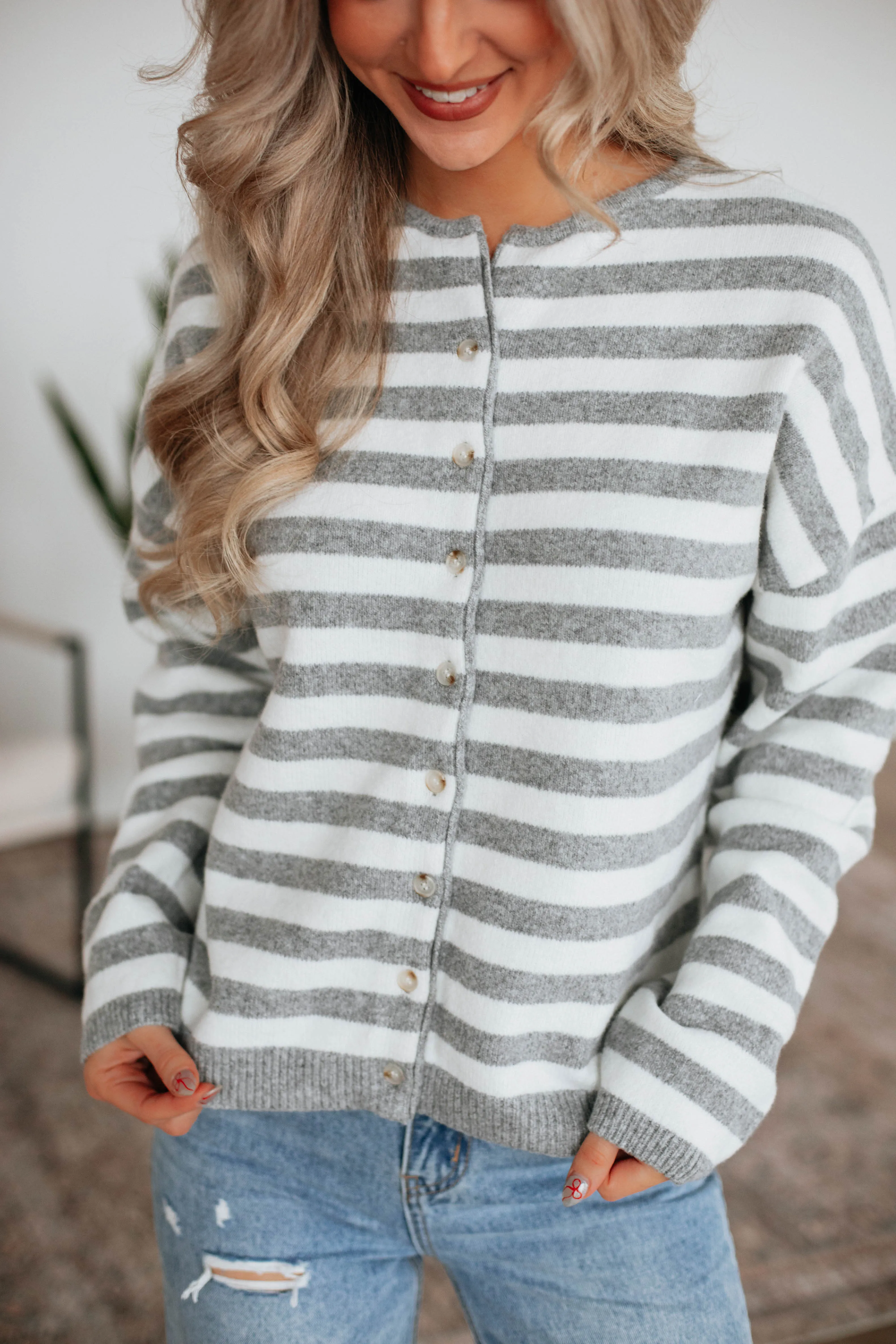 Delsa Striped Cardigan,Women Sweater