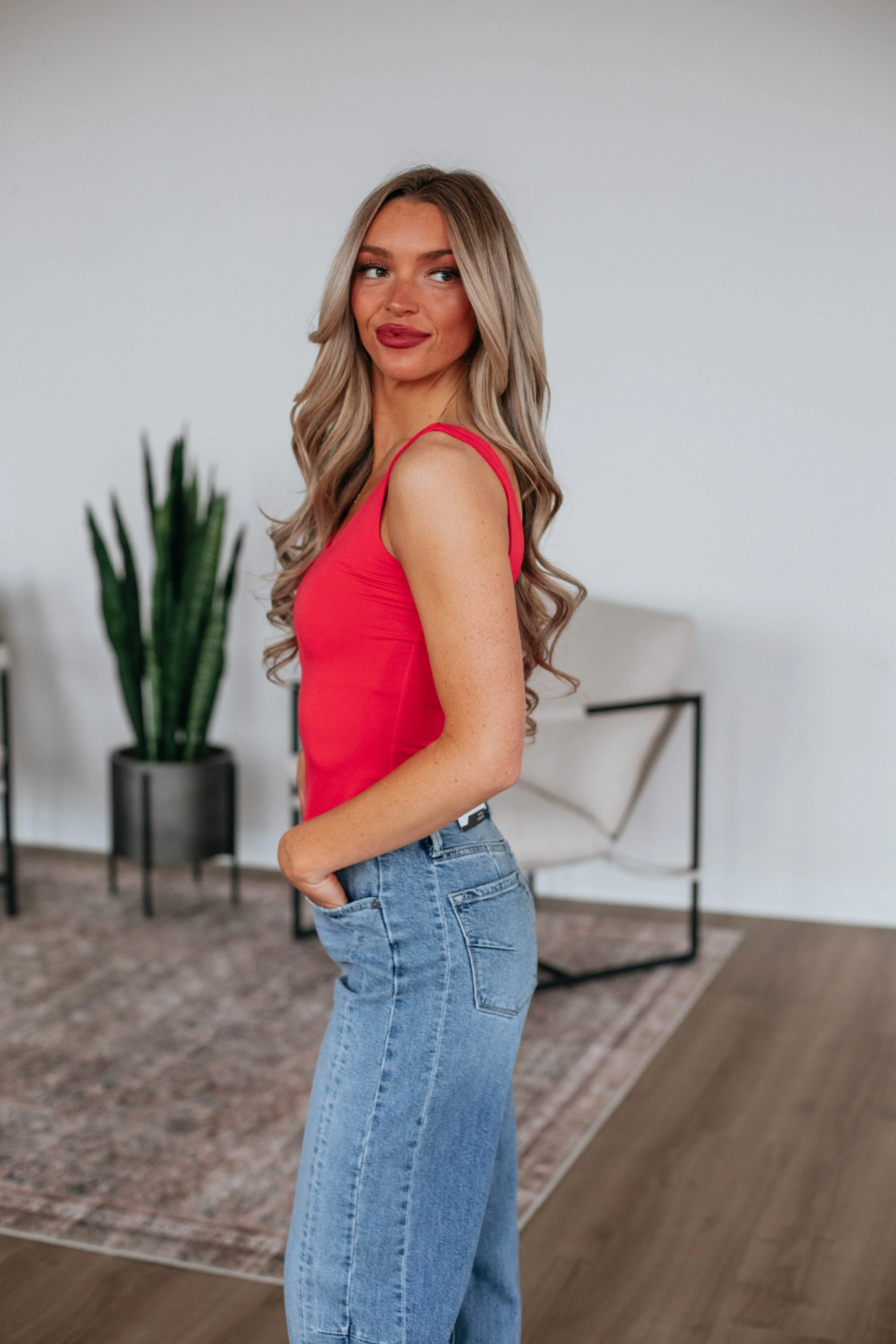 Delta Basic Tank - Poppy,Women Tank