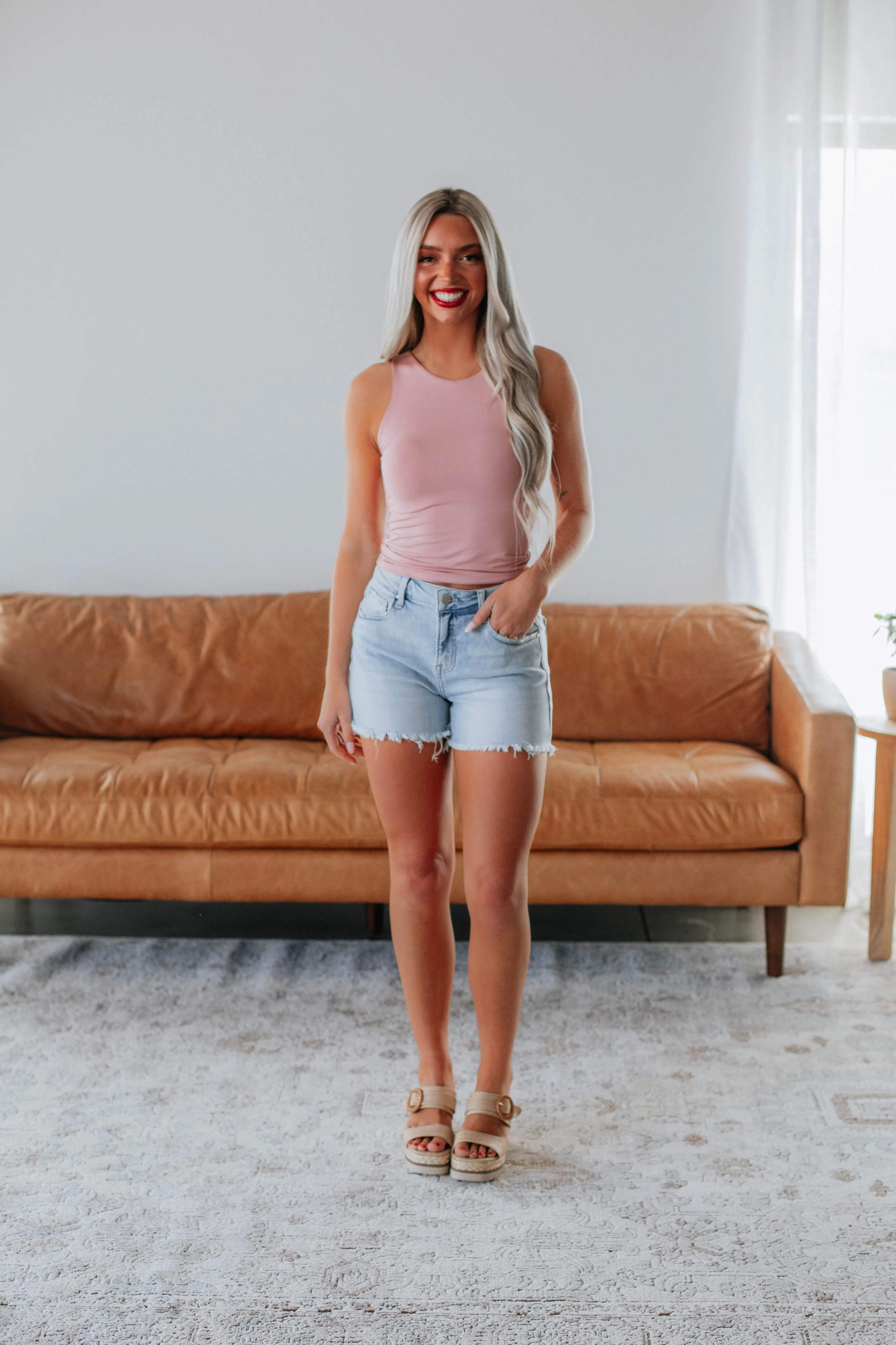 Demi Basic Tank - Dusty Rose,Women Tank