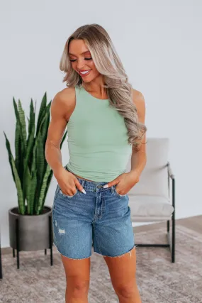 Demi Basic Tank - Pistachio,Women Tank
