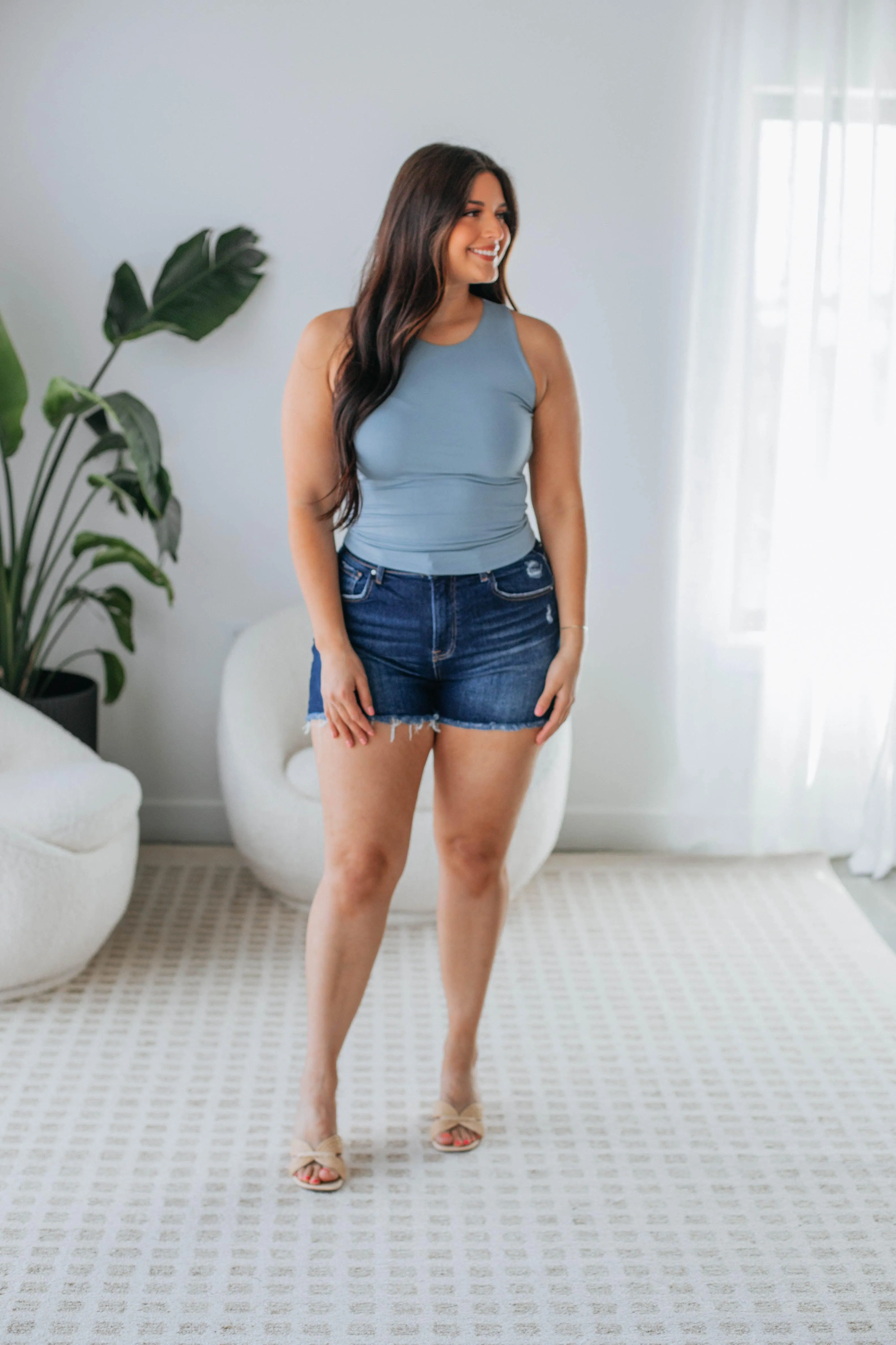 Demi Basic Tank - Vintage Blue,Women Tank