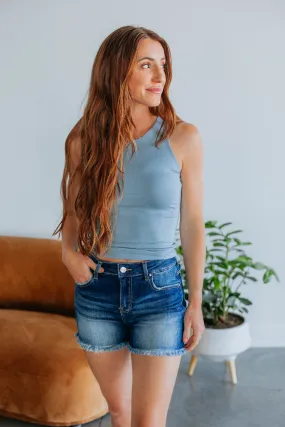 Demi Basic Tank - Vintage Blue,Women Tank