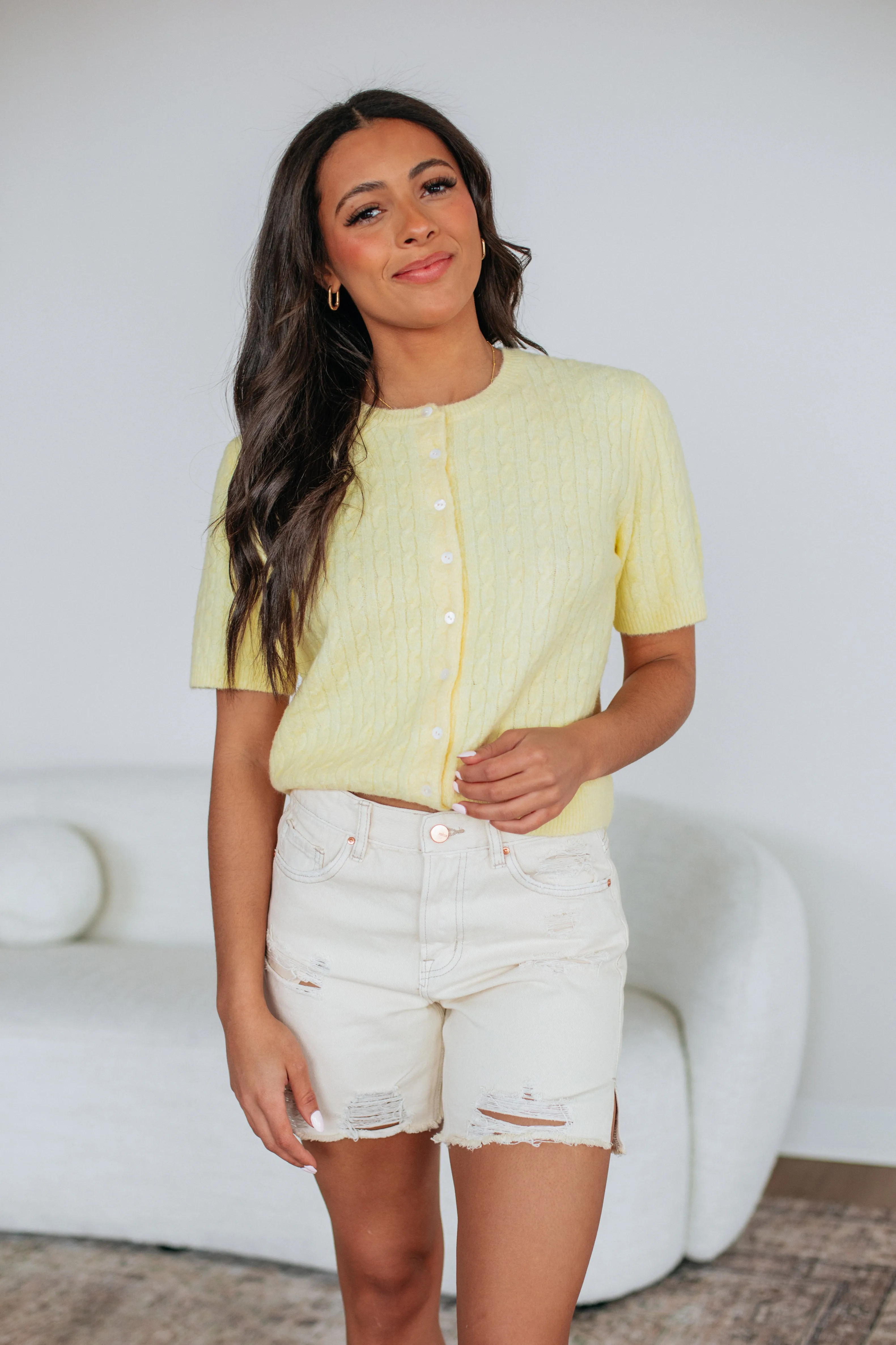 Denise Cardigan Top - Butter,Women Sweater