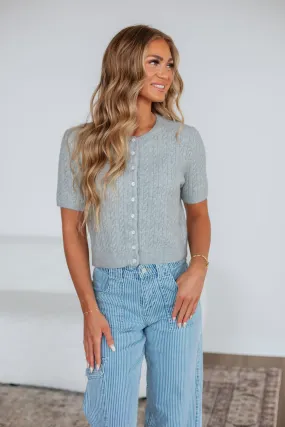Denise Cardigan Top - Heather Grey,Women Sweater