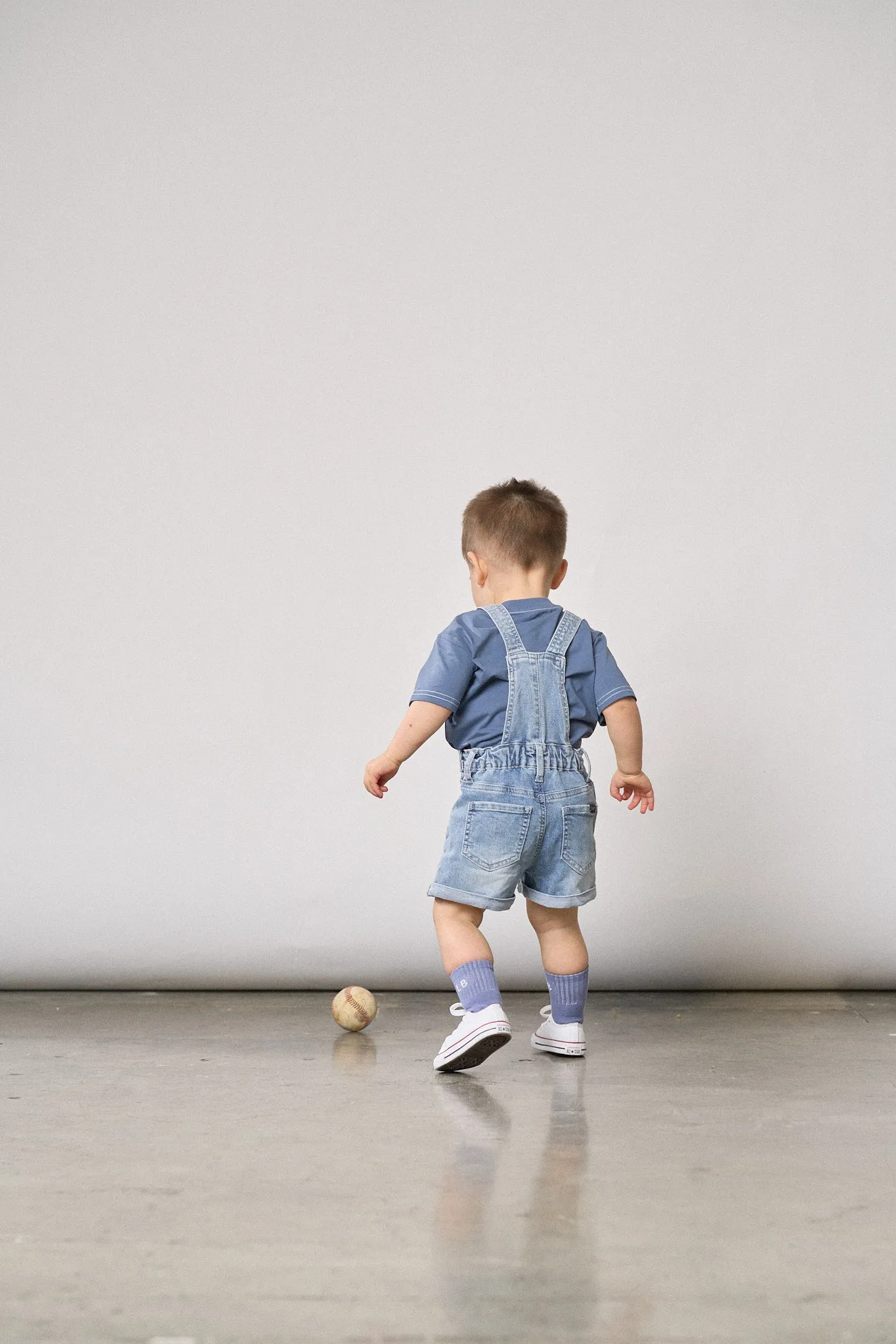 Distressed Denim Shortie Overall - Light Wash,Kids