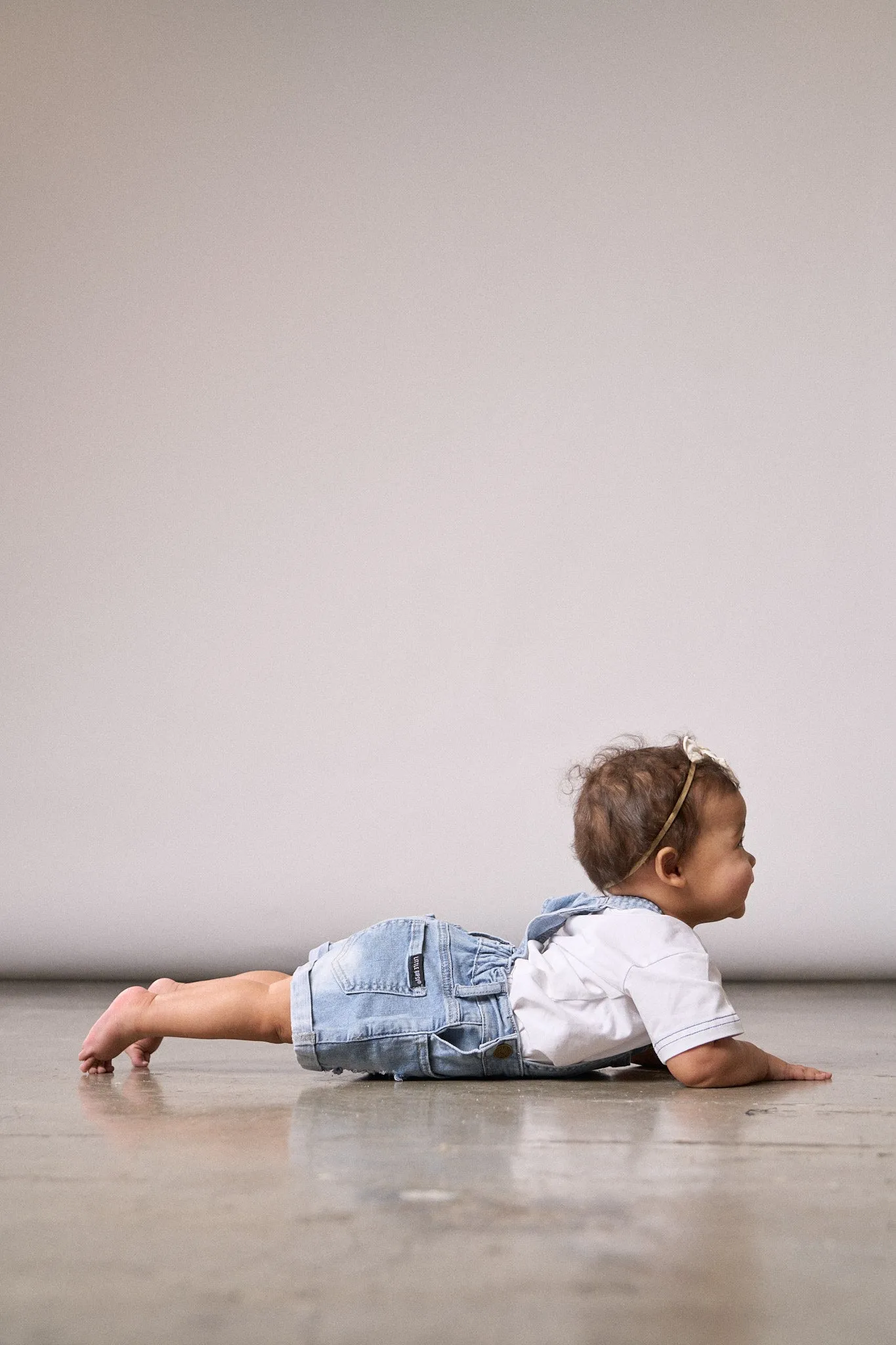 Distressed Denim Shortie Overall - Light Wash,Kids