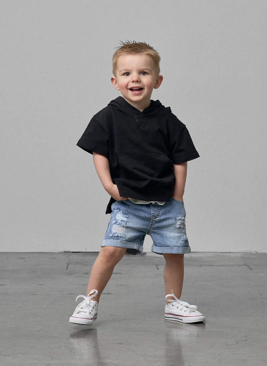 Distressed Denim Short,Kids