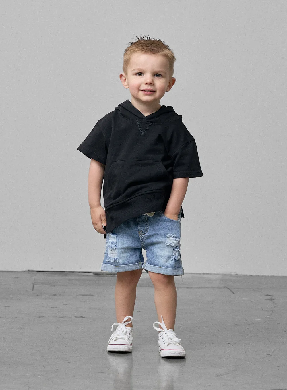 Distressed Denim Short,Kids