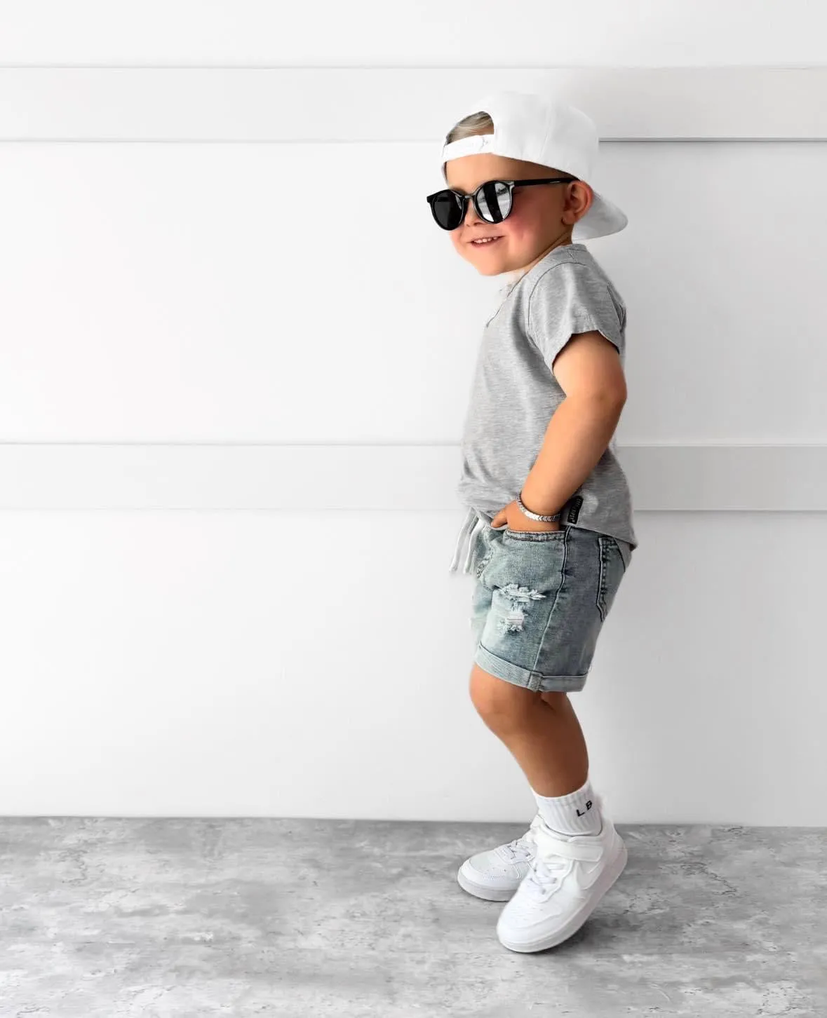Distressed Denim Short,Kids