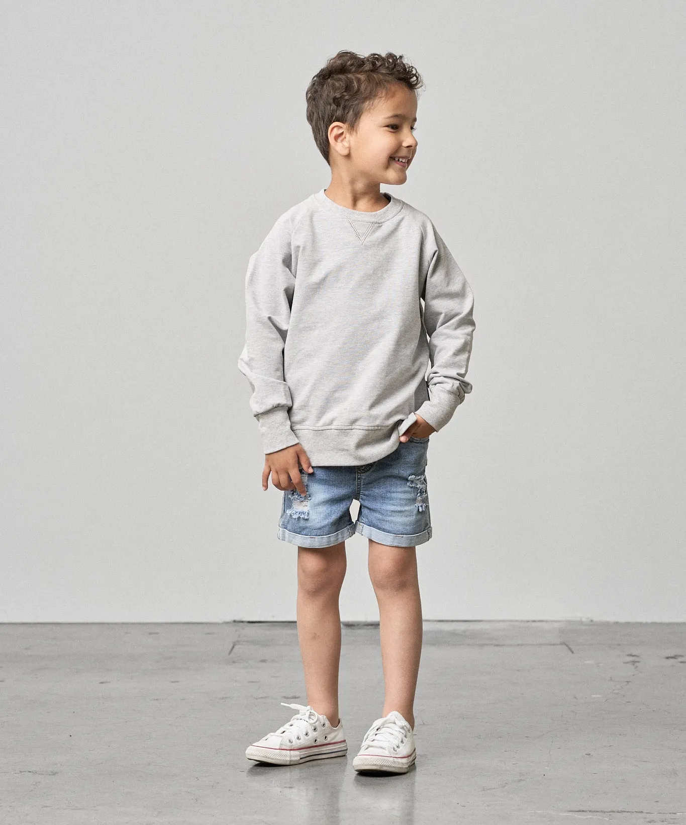 Distressed Denim Short,Kids