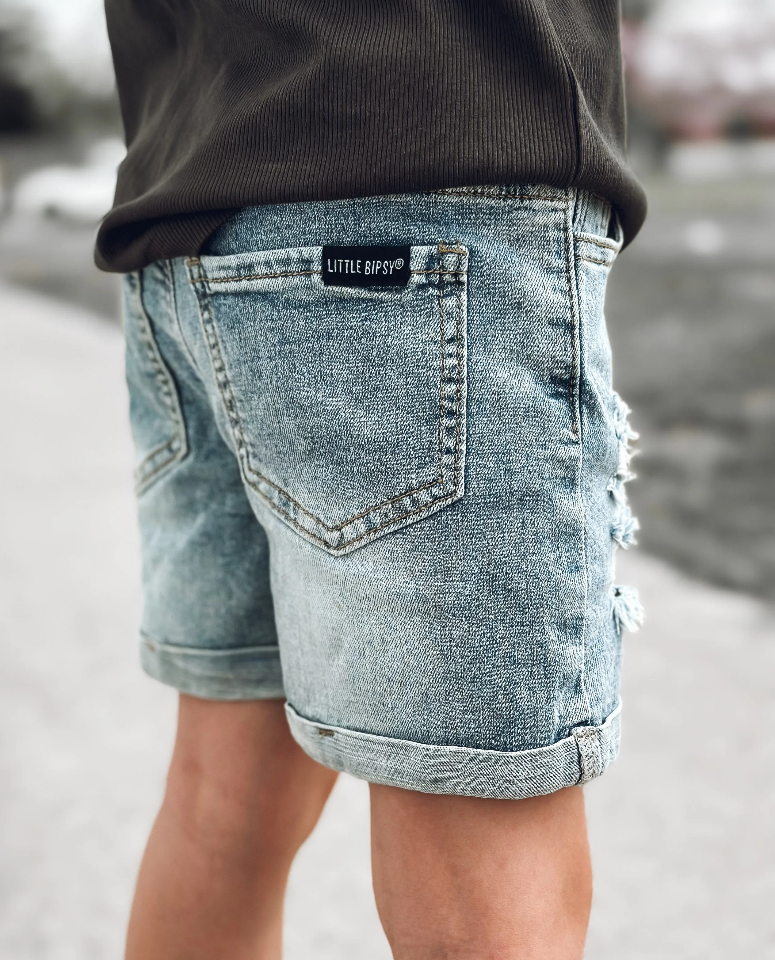 Distressed Denim Short,Kids