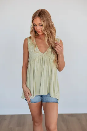 Dovile Babydoll Tank - Pistachio,Women Tank