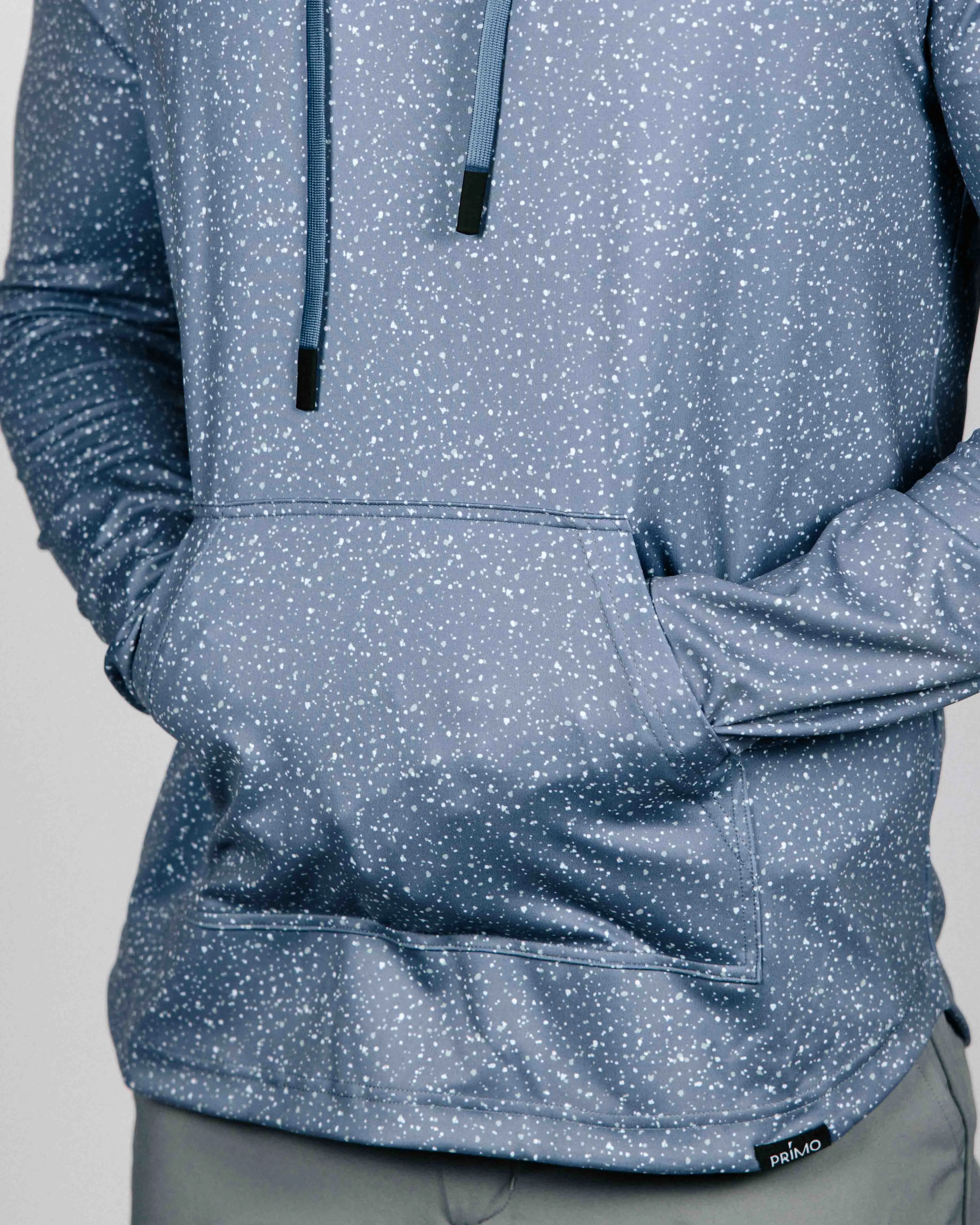 Dusty Blue Speckle Golf Hoodie,Men