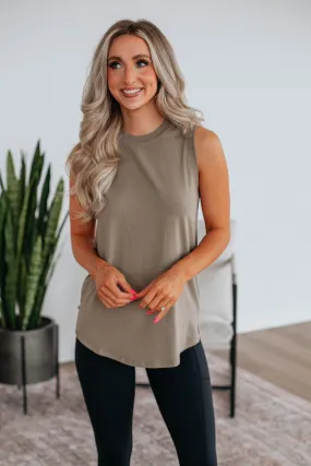 Elandra Basic Tank - Mushroom,Women Tank
