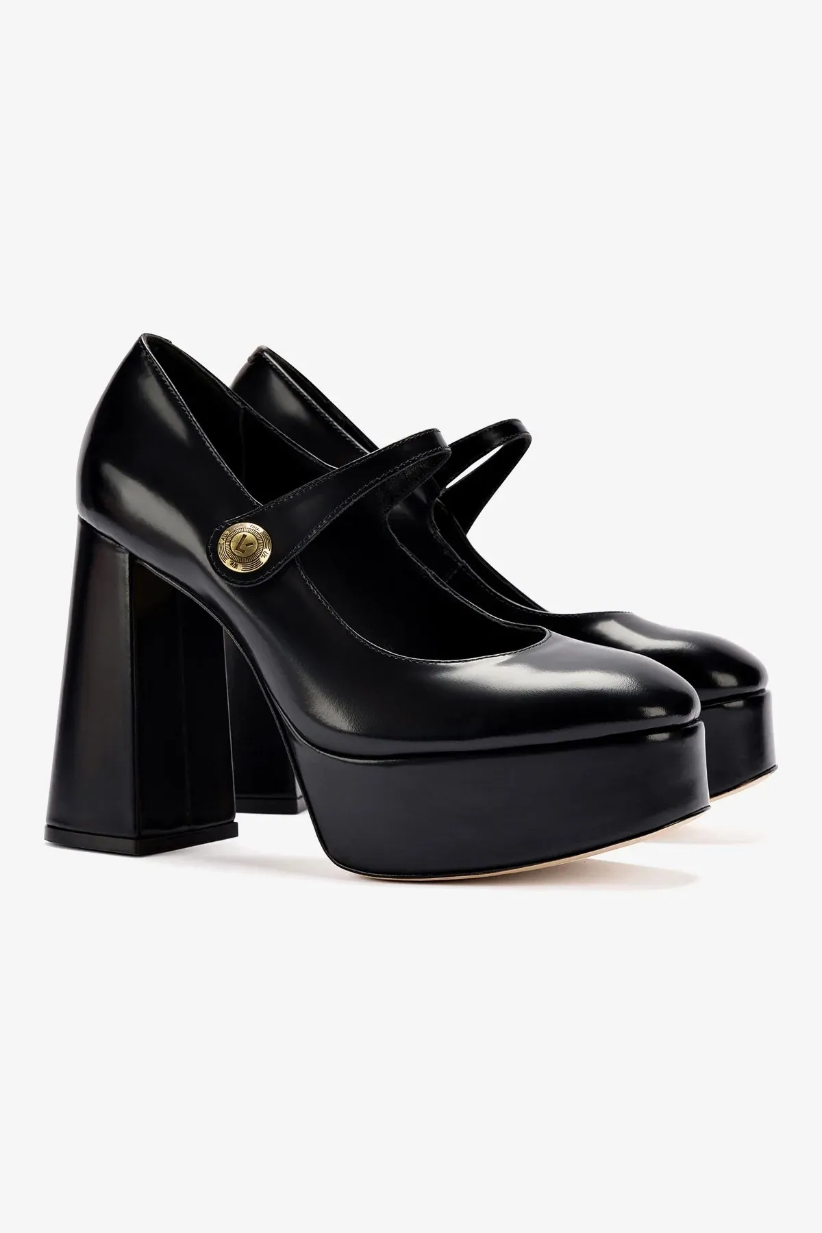 Emma Pump In Black Leather,Women Heel