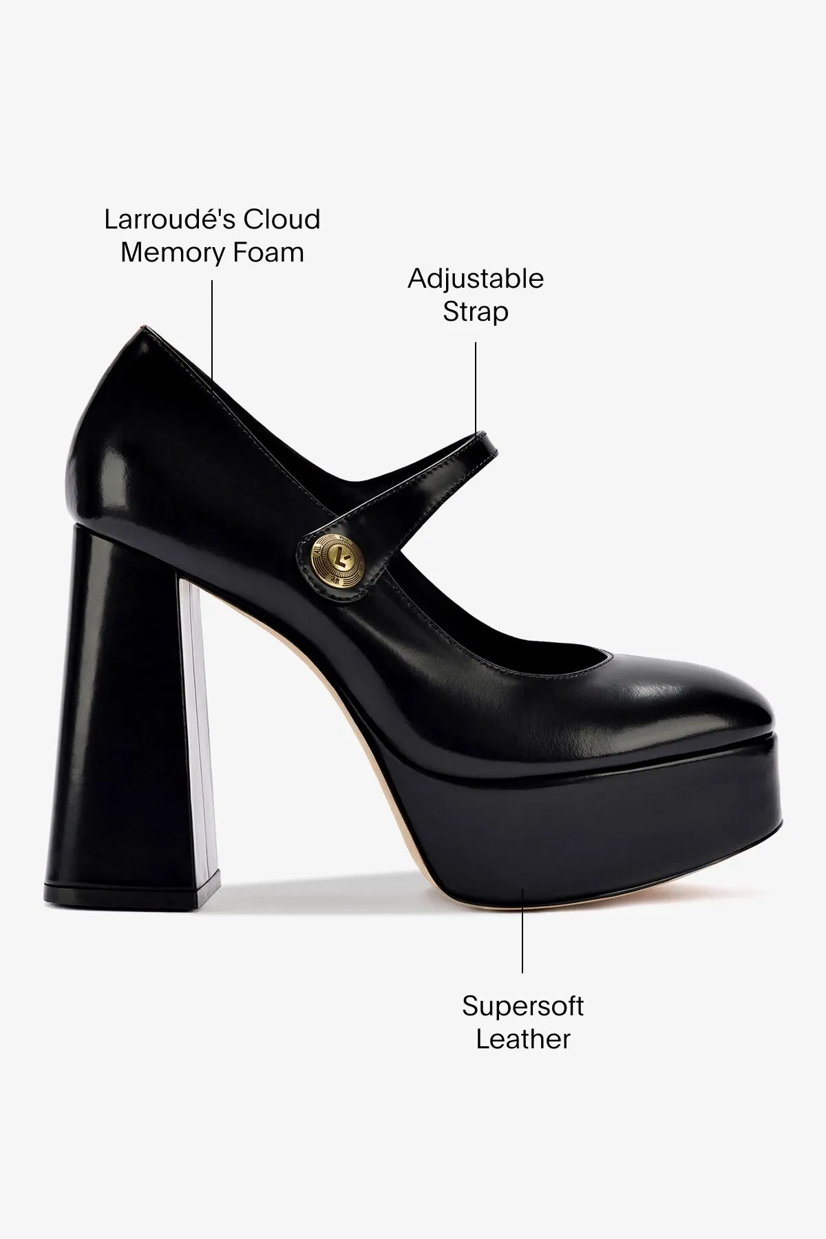 Emma Pump In Black Leather,Women Heel
