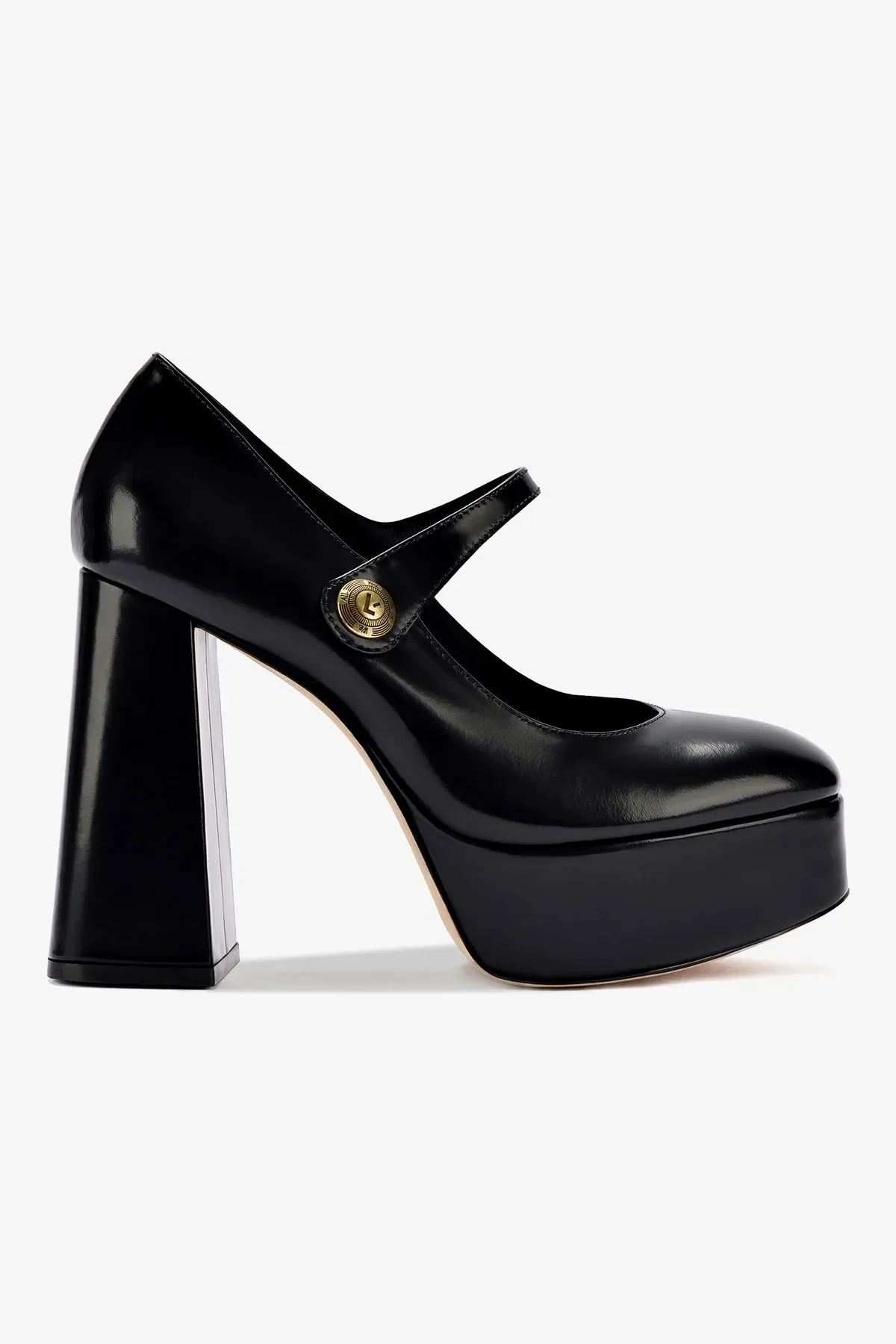 Emma Pump In Black Leather,Women Heel