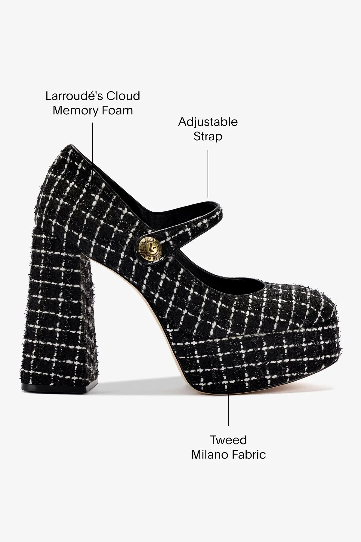 Emma Pump In Black Tweed,Women Heel
