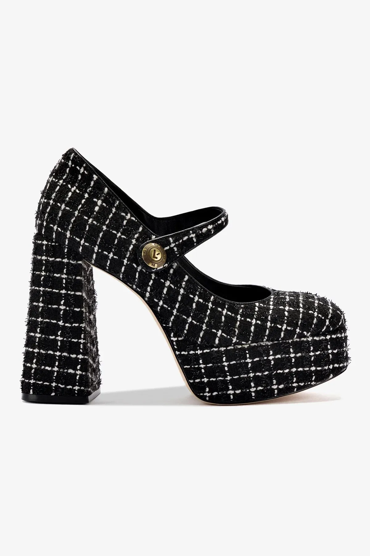 Emma Pump In Black Tweed,Women Heel