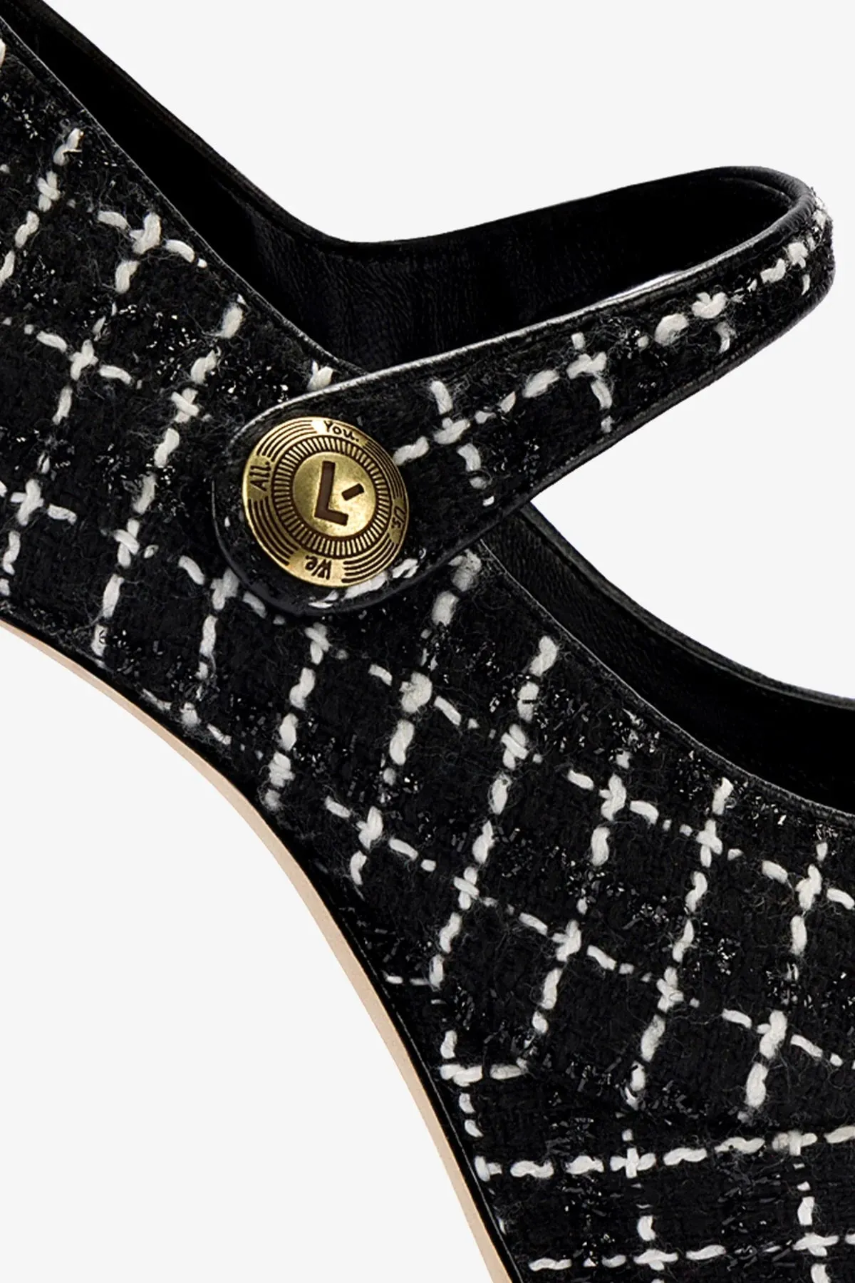 Emma Pump In Black Tweed,Women Heel