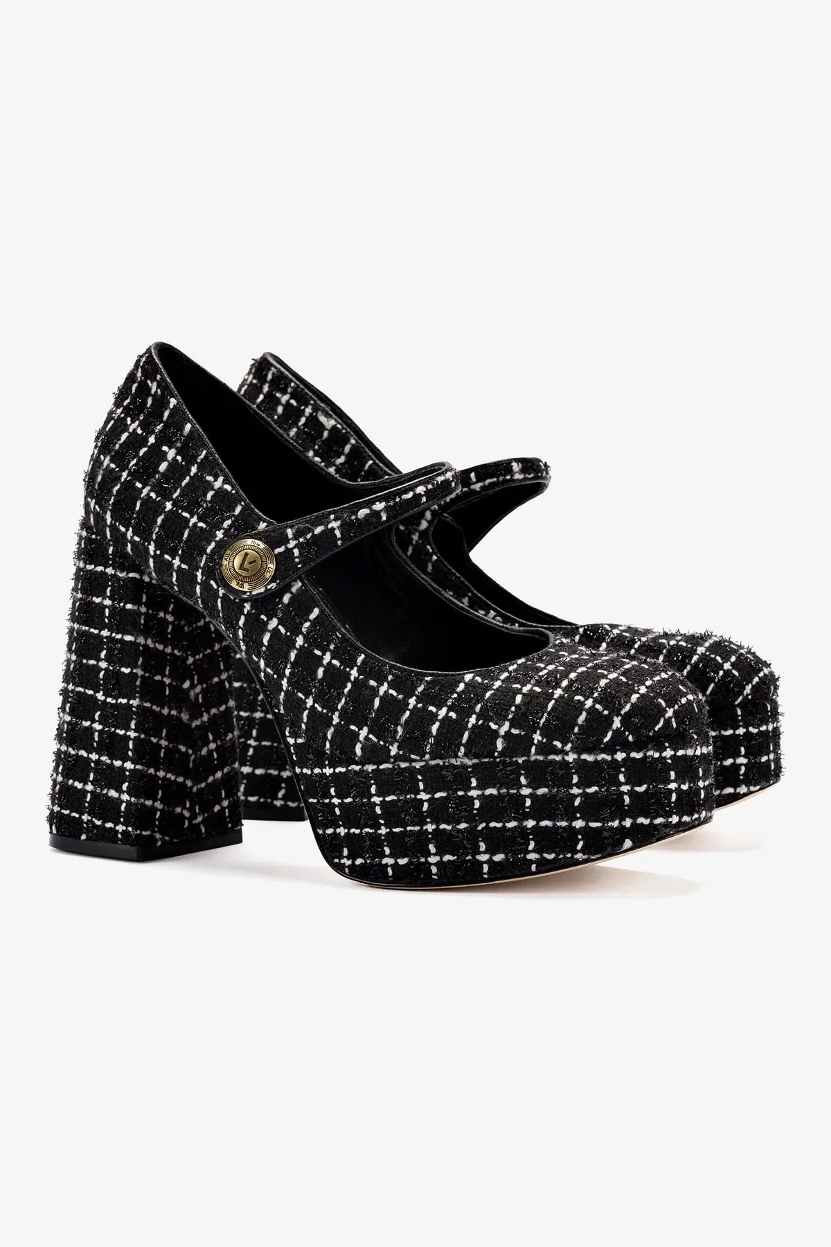 Emma Pump In Black Tweed,Women Heel