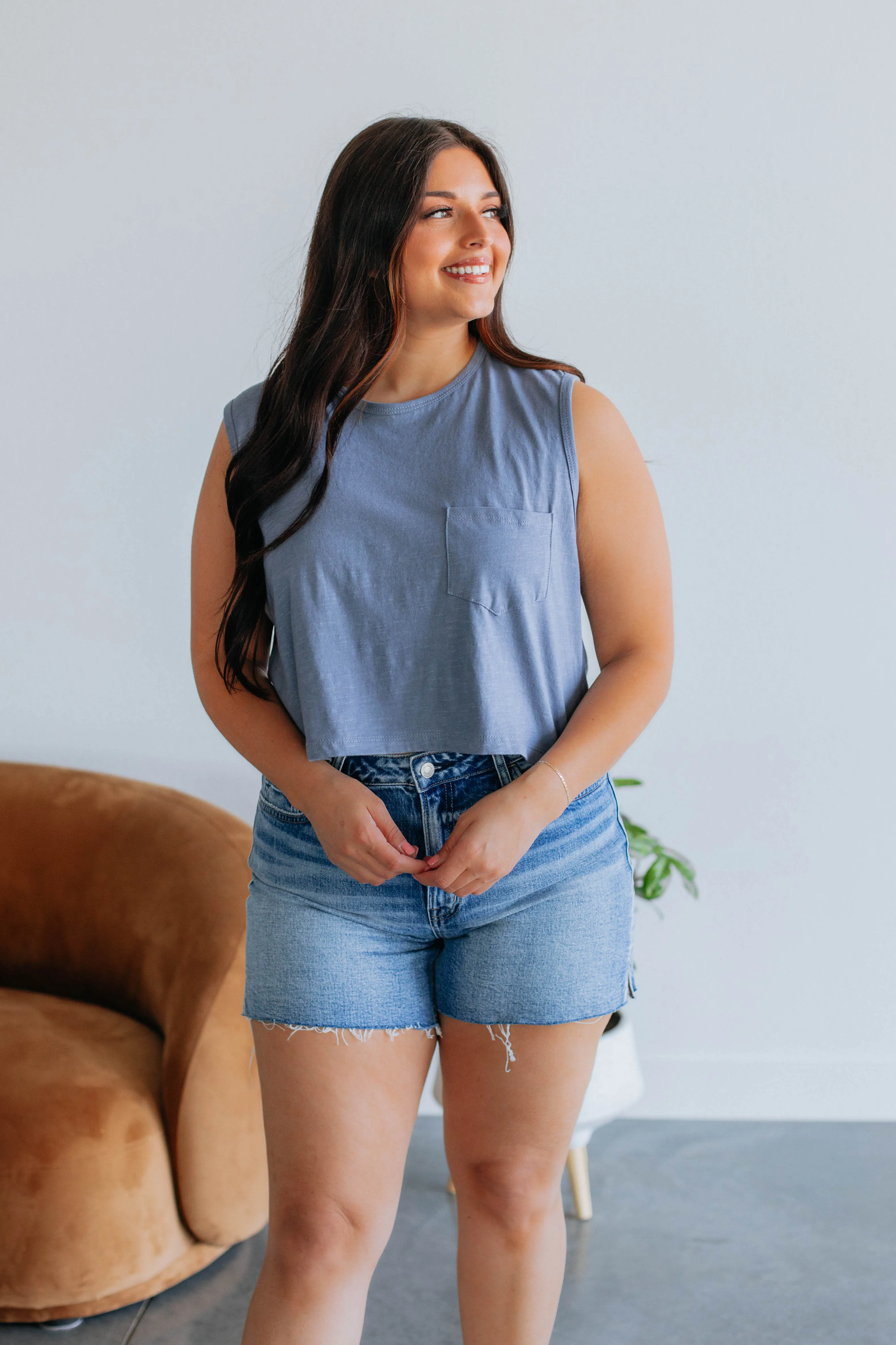 Esmarie Tank - Steel Blue,Women Tank