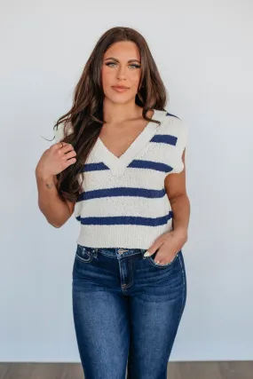Everton Sweater Vest - Navy Mix,Women Sweater