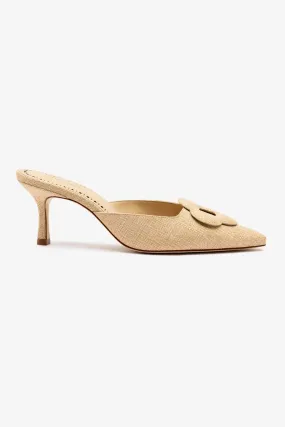 Flora Pump In Beige Raffia,Women Heel