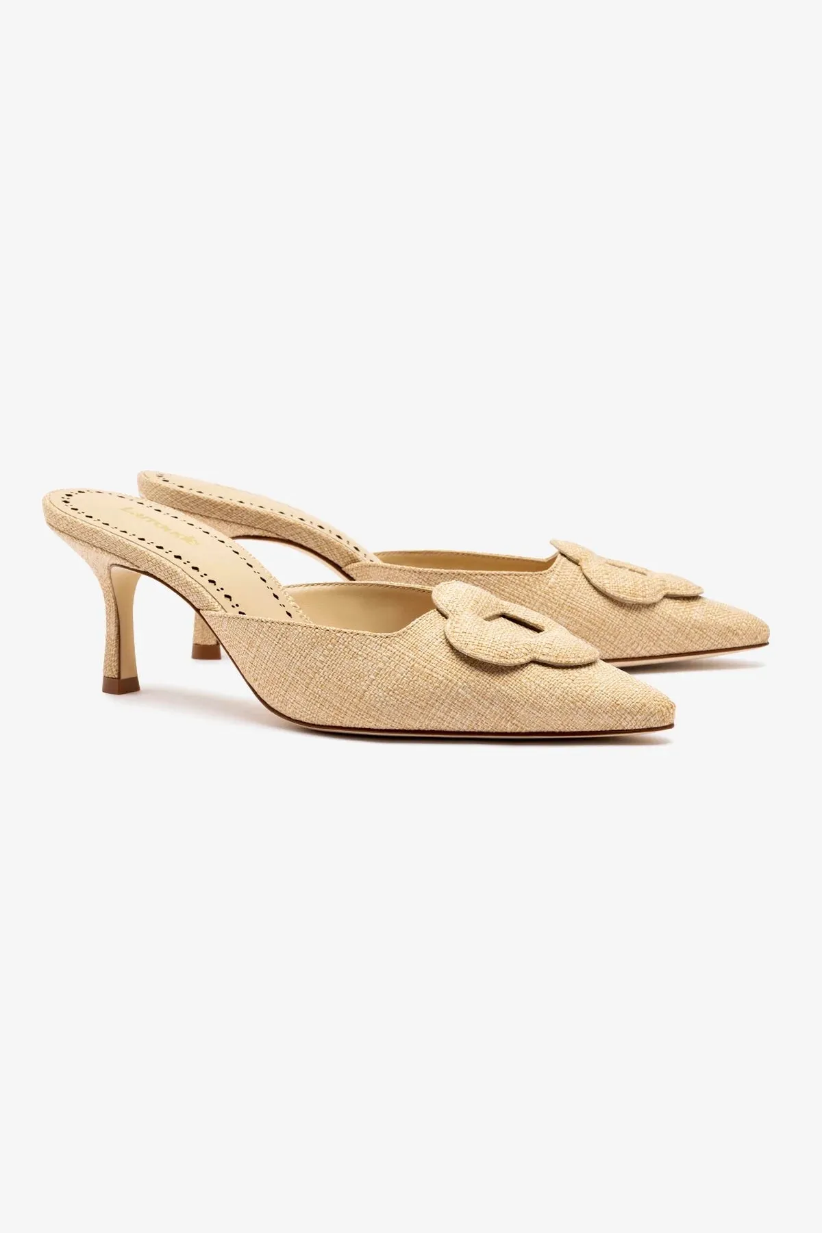 Flora Pump In Beige Raffia,Women Heel