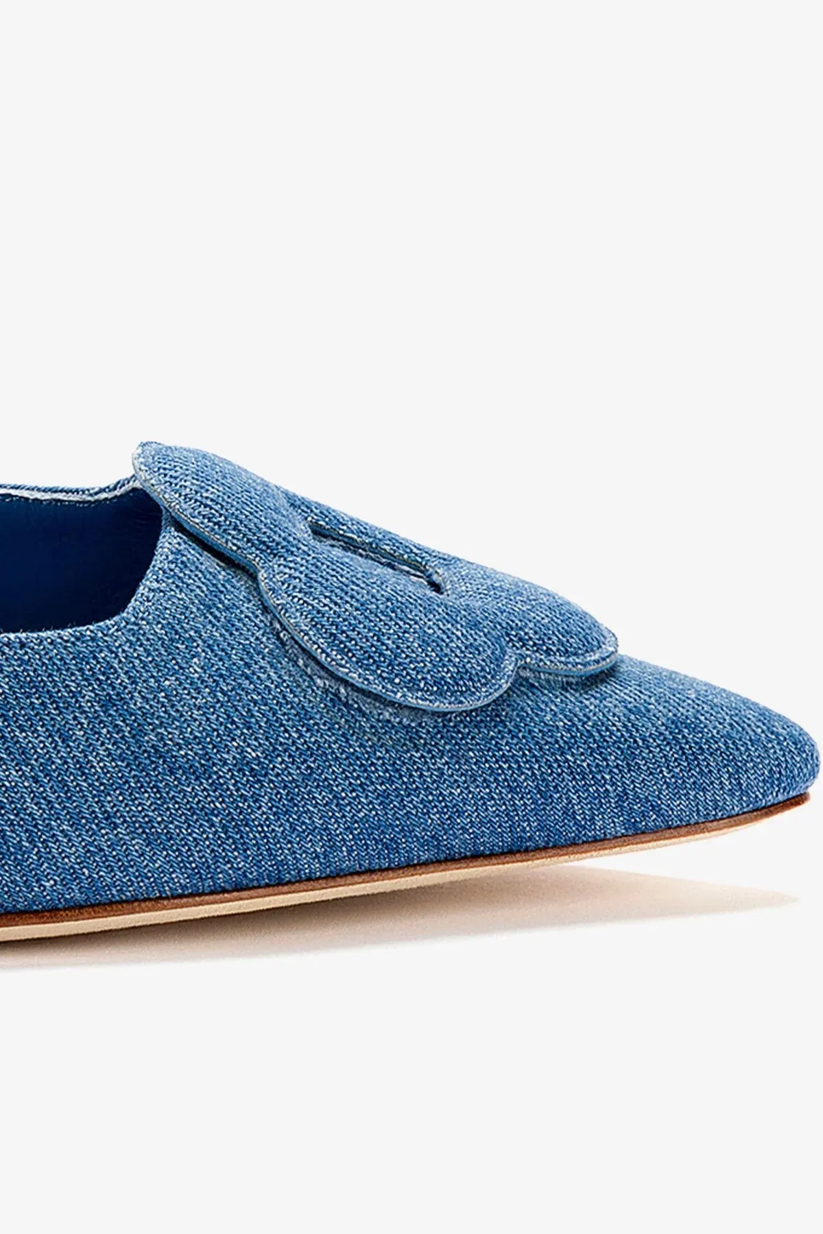 Flora Pump In Blue Stoned Denim,Women Heel